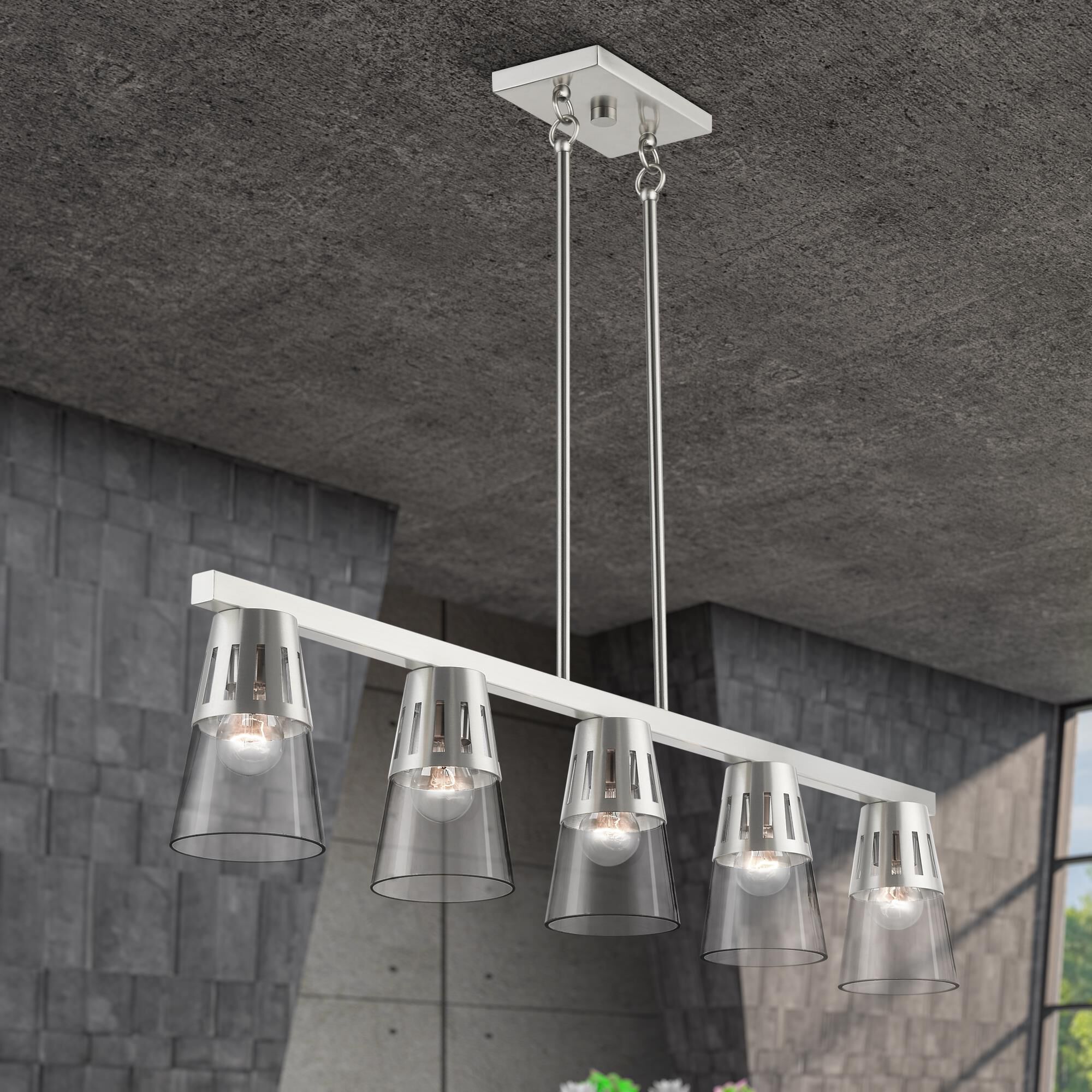 Bennington 42 Inch 5 Light Linear Suspension Light by Livex Lighting