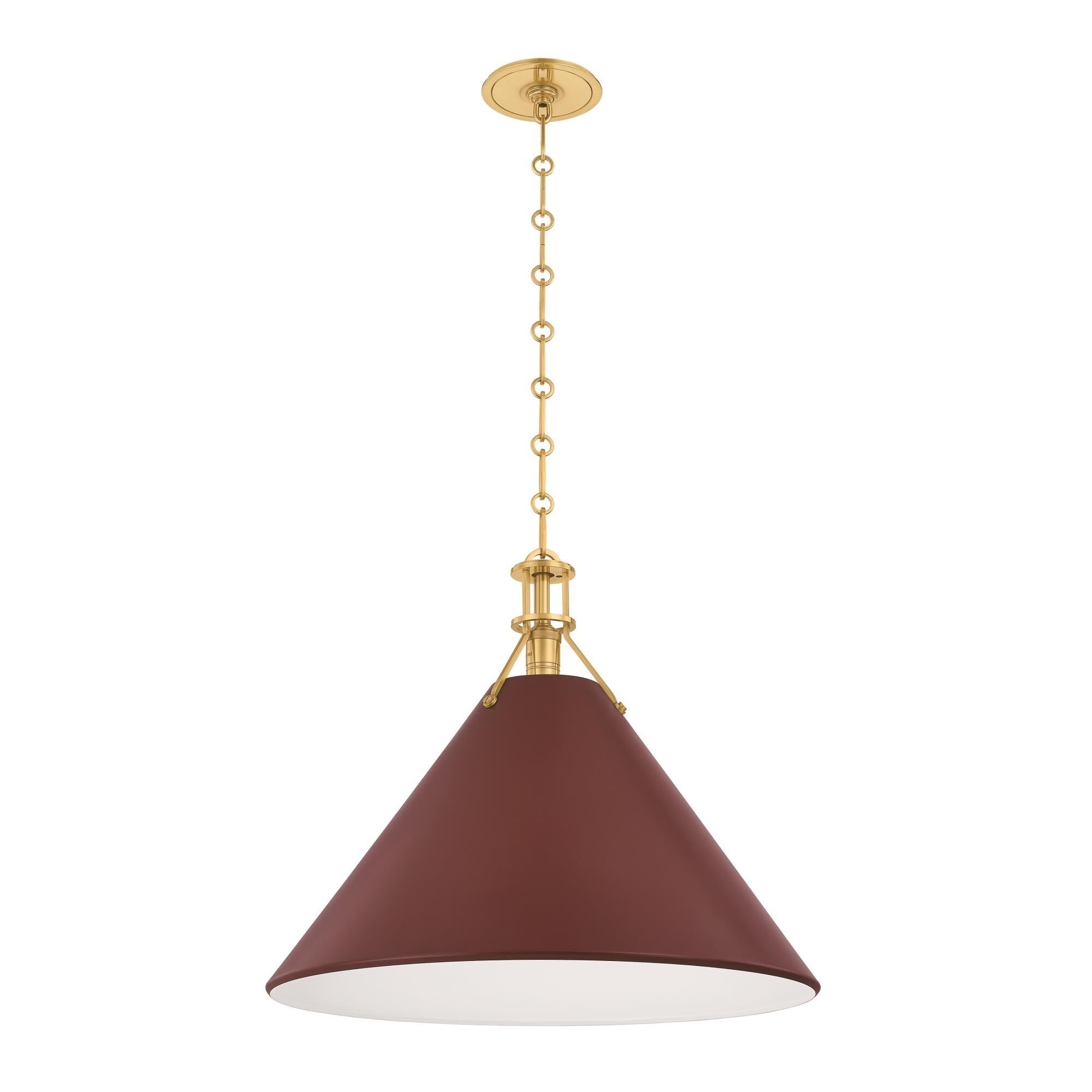 Shown in Aged Brass and Soft Crimson finish