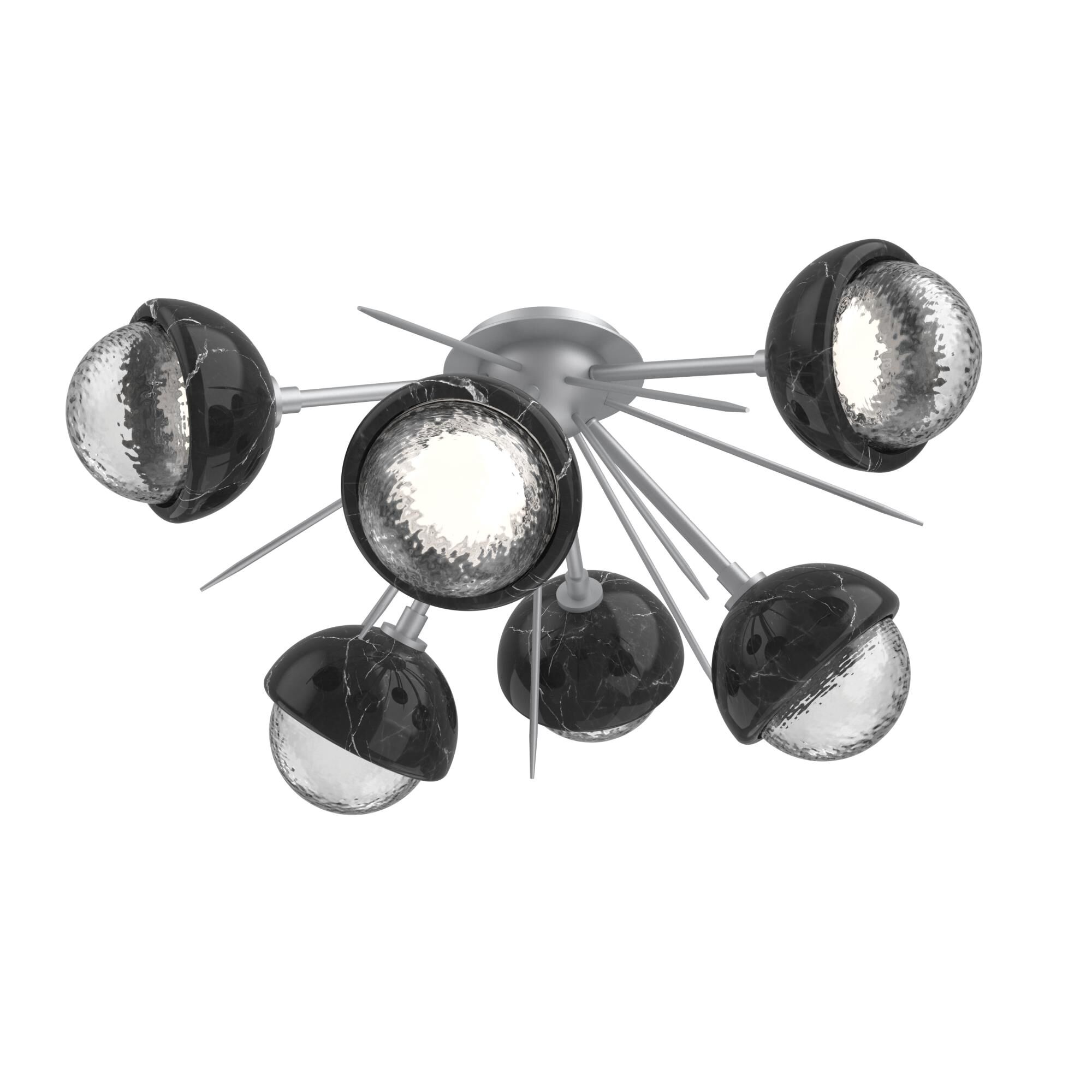 Shown in Classic Silver finish and Clear glass and Black Marble accent