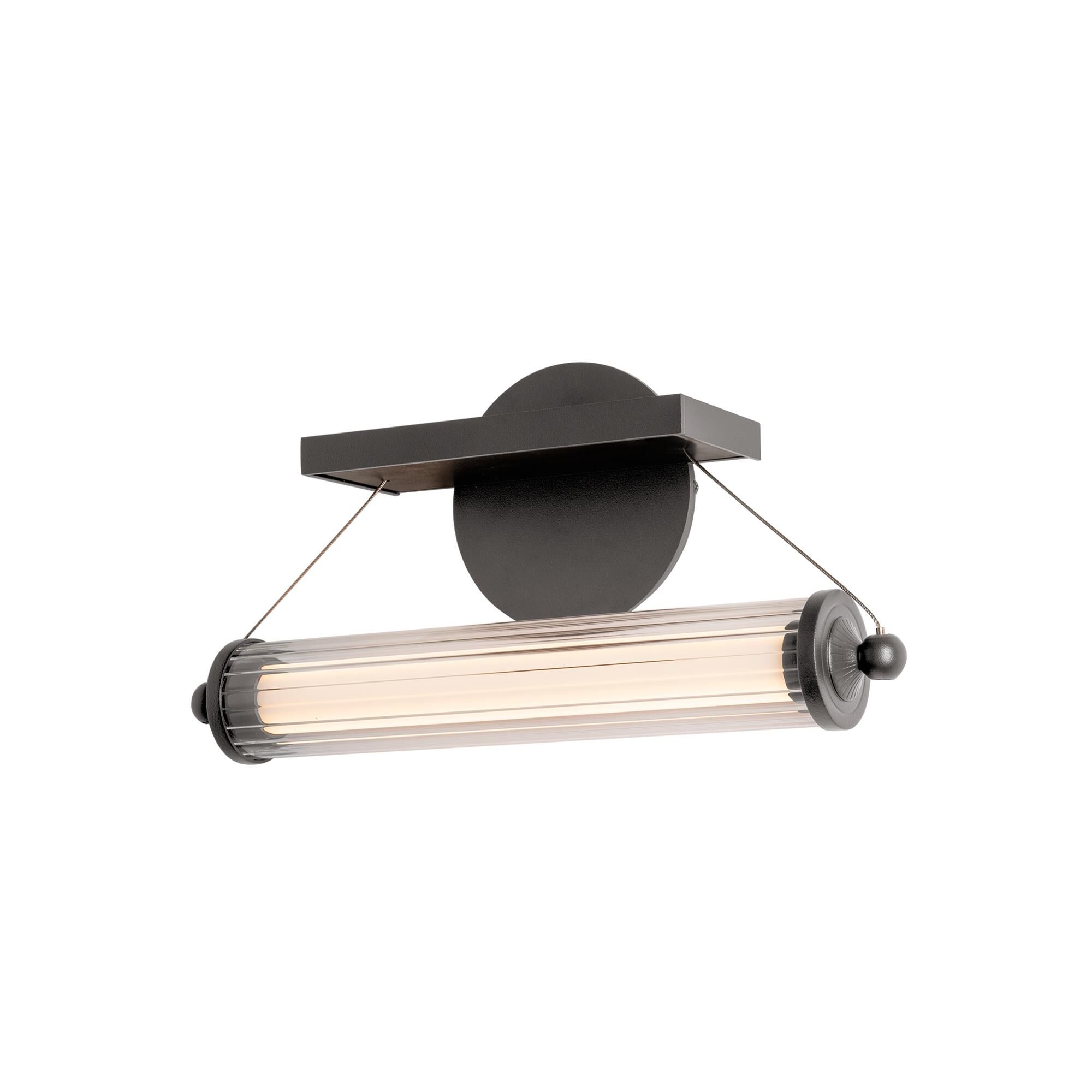 Shown in Dark Smoke finish and Clear glass and Wood Black accent