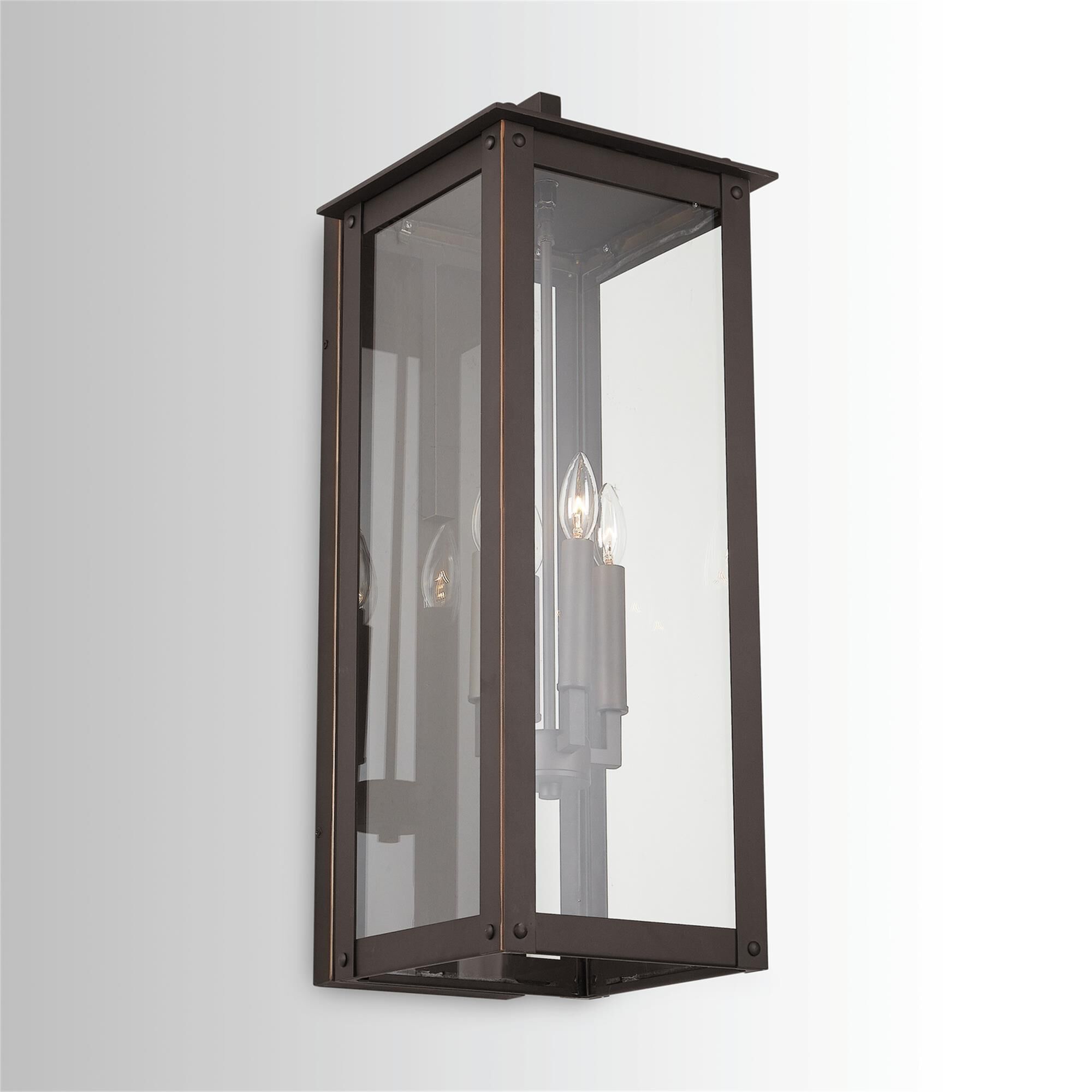 Shown in Oiled Bronze finish and Clear glass