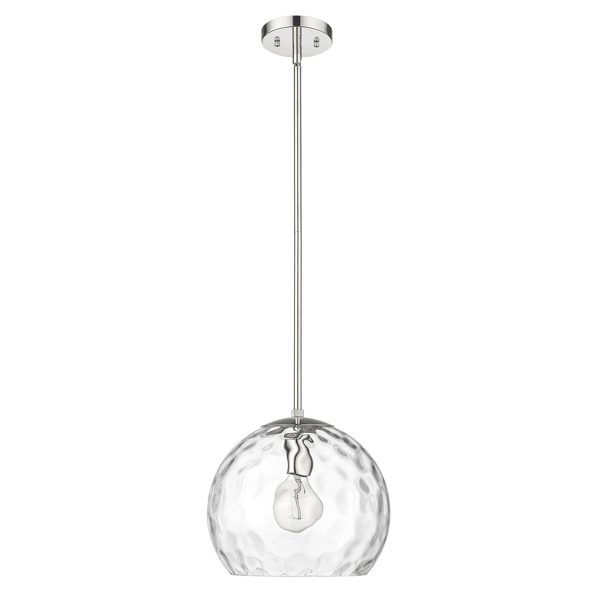 Shown in Polished Nickel finish and Rippled Water glass