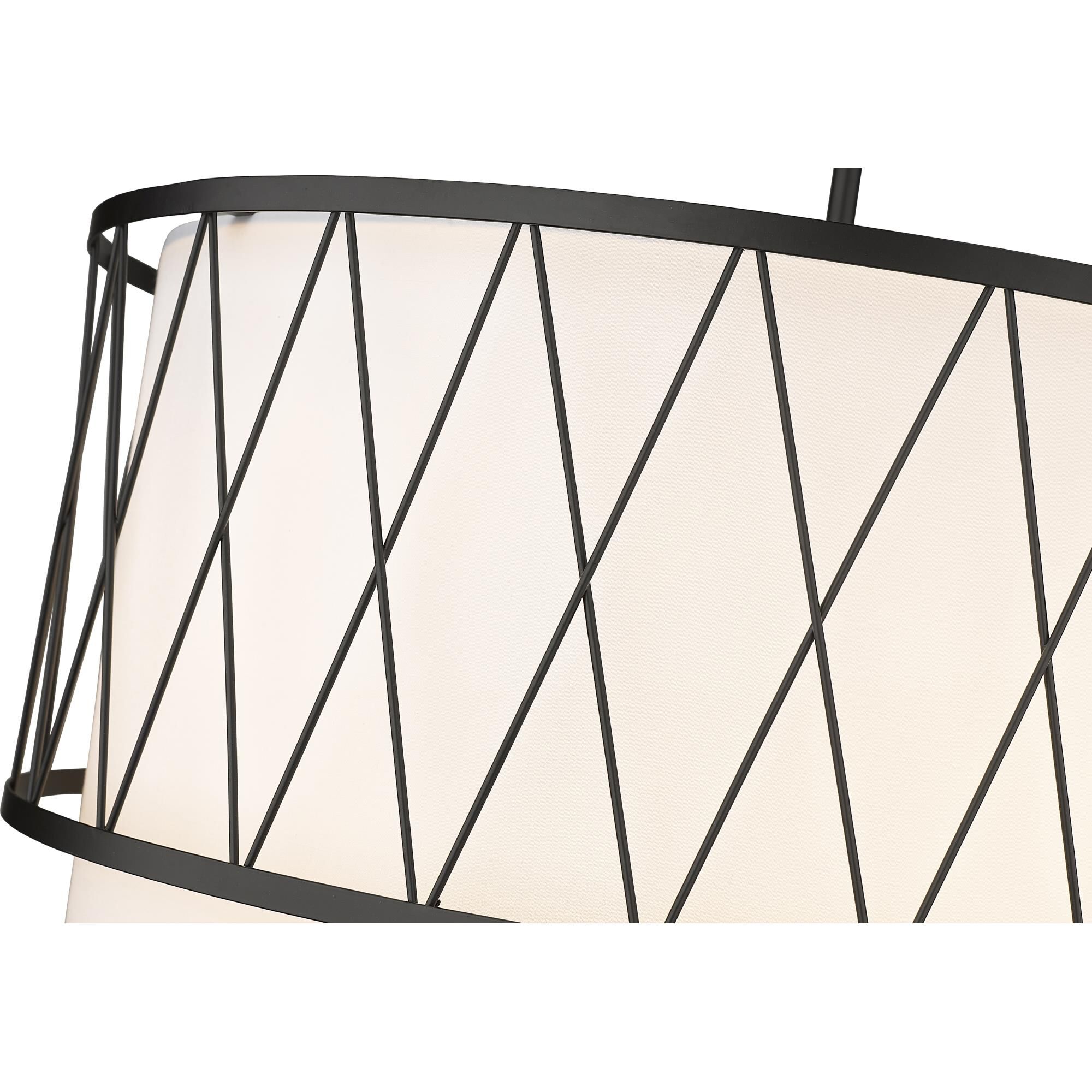 Shown in Matte Black finish and White glass and White shade