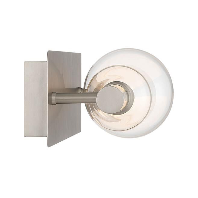 Shown in Satin Nickel finish and Clear glass