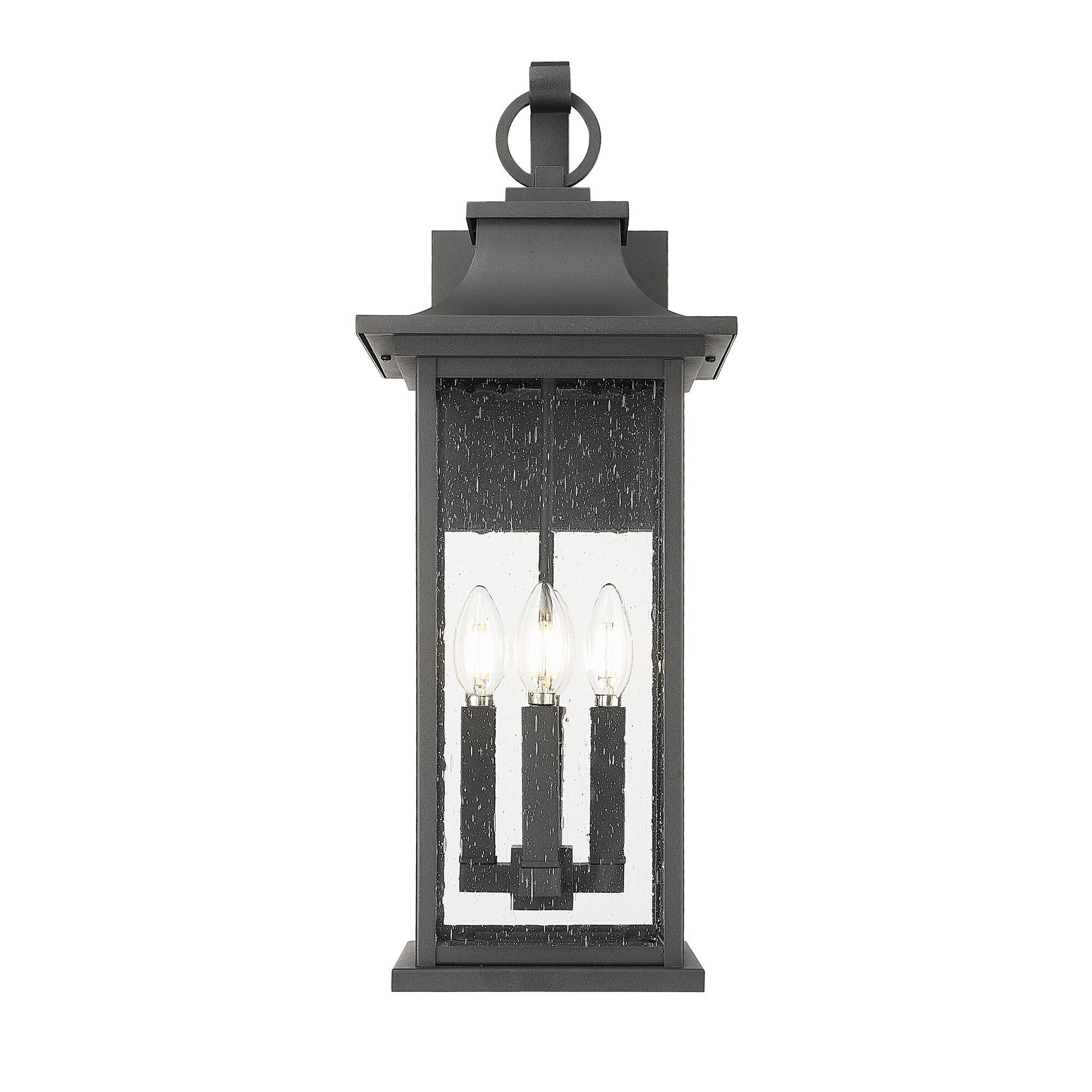 Shown in Black finish and Clear Seedy glass and Clear Seedy shade