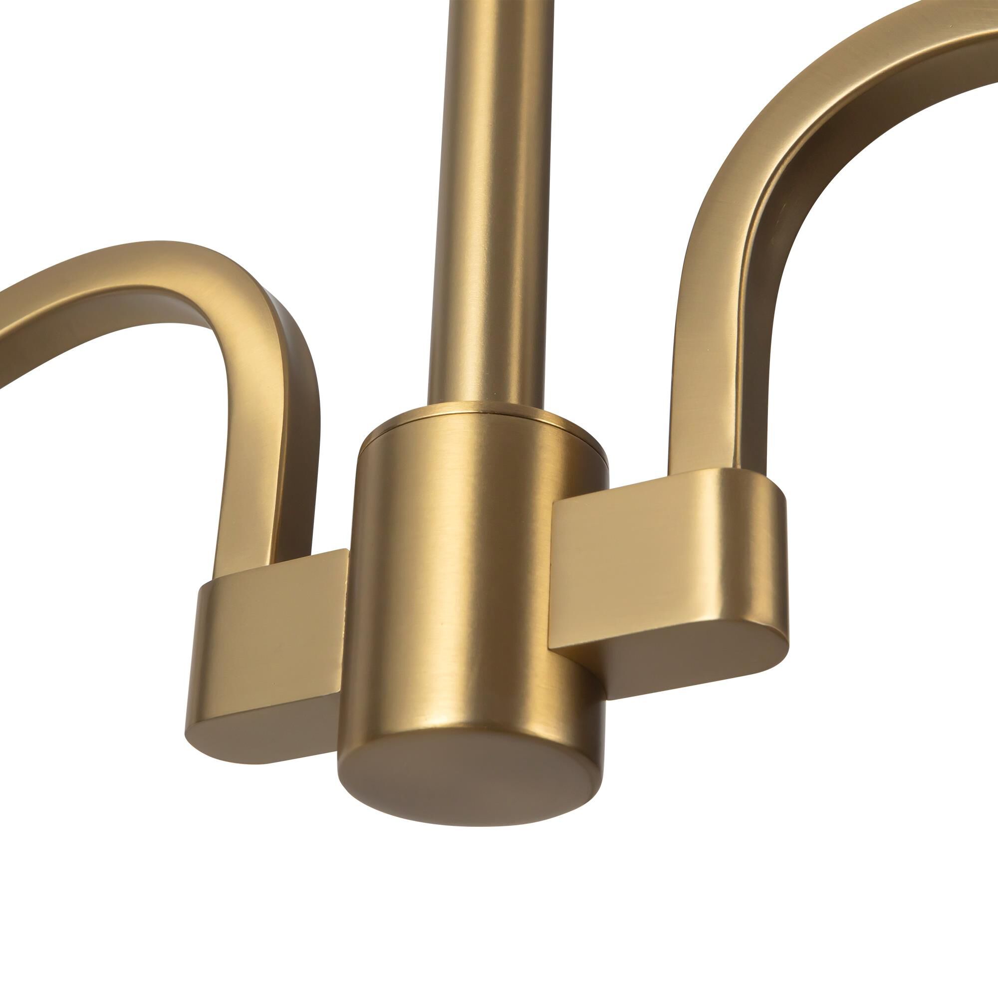 Shown in Brushed Gold finish and White Linen shade