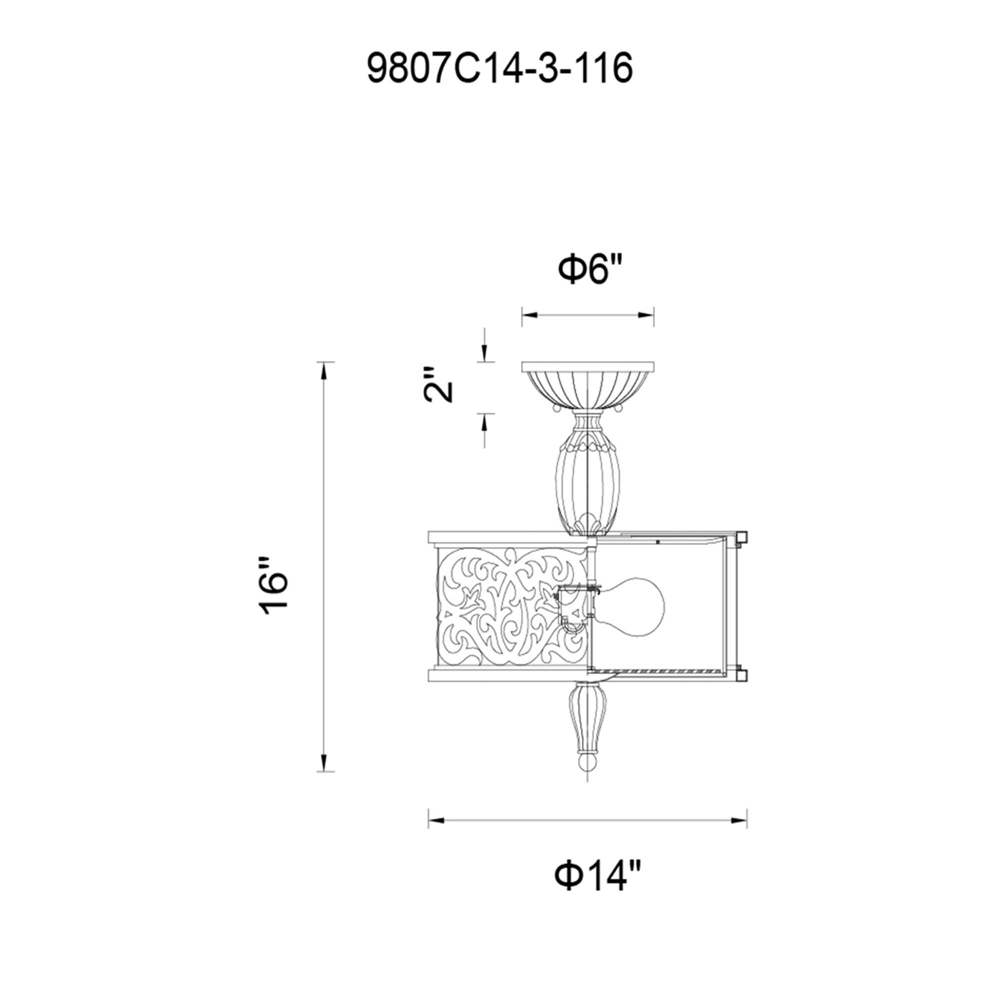 Nicole 14 Inch 3 Light Flush Mount by CWI Lighting