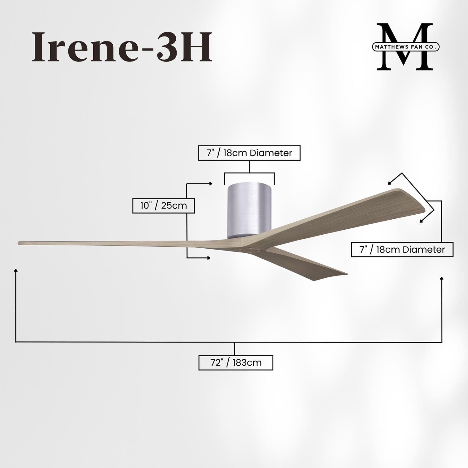 Irene 72 Inch Flush Mount Fan by Matthews Fan Company