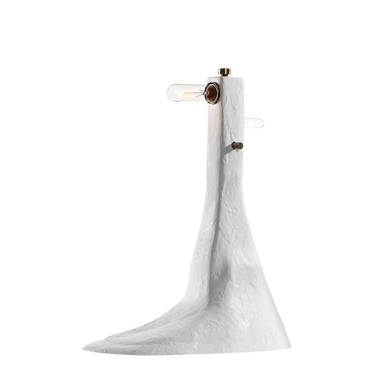 Shown in Plaster White finish and Boucle Rectangle shade