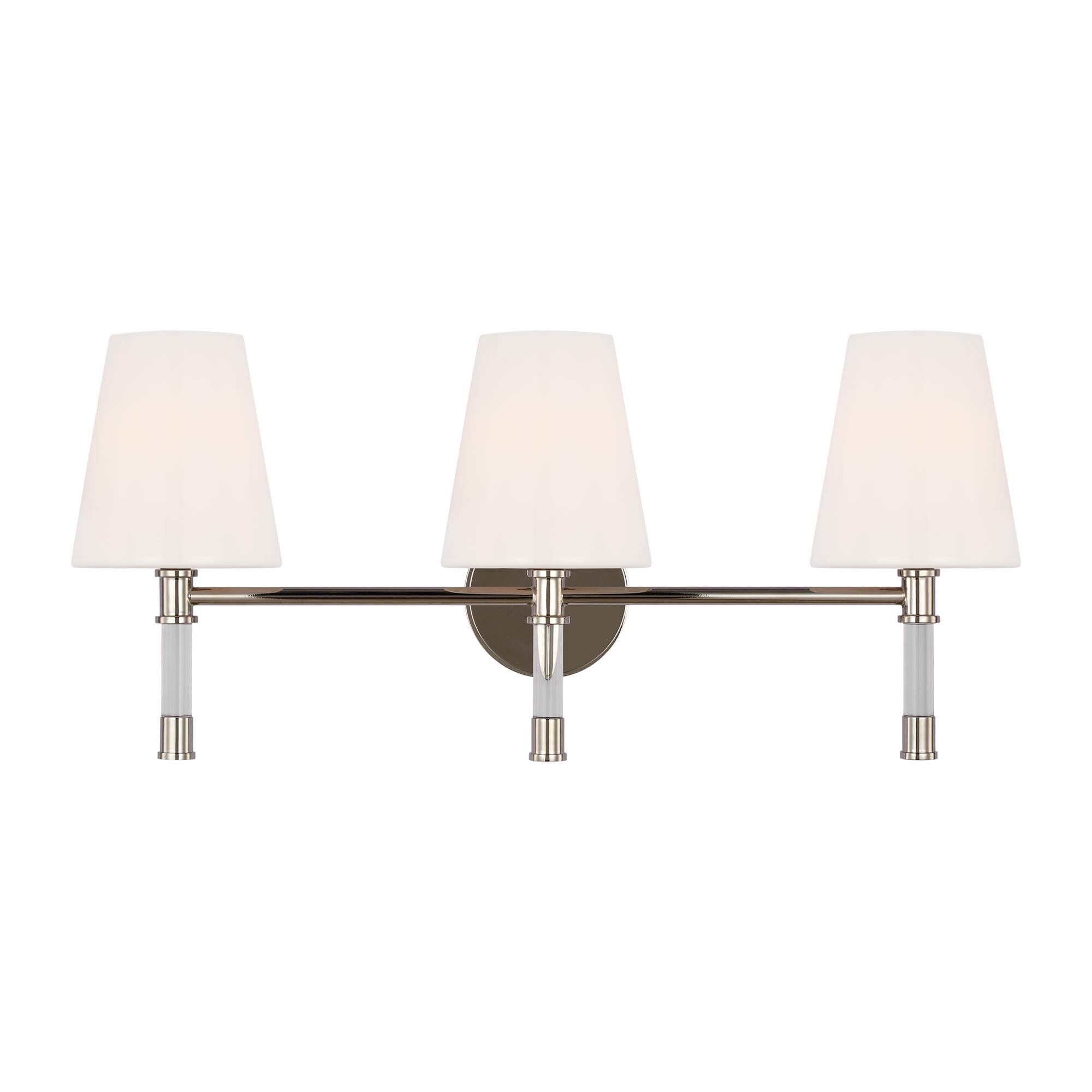Shown in Polished Nickel finish and Milk Glass s shade