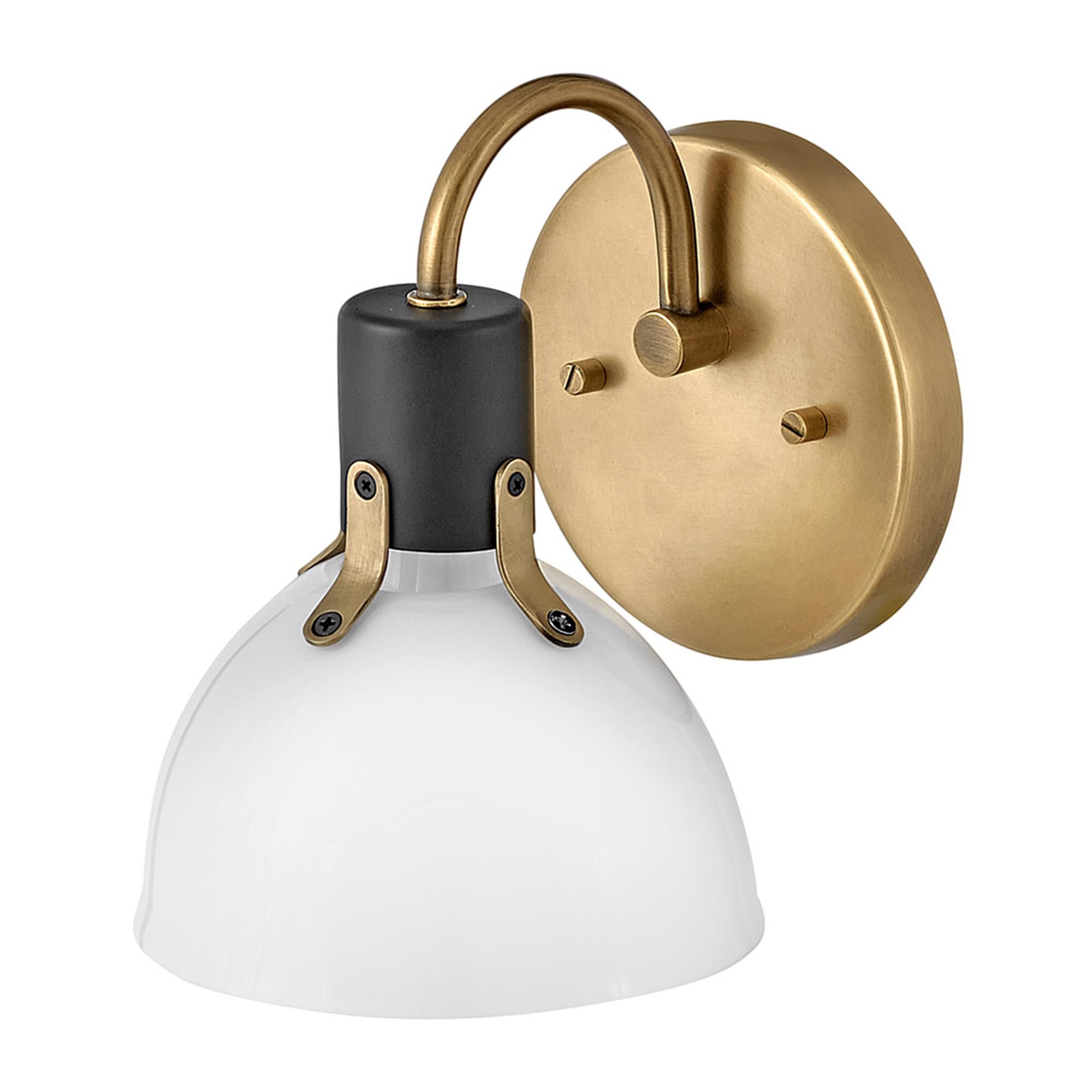 Shown in Heritage Brass with Black Accents finish and Cased Opal glass