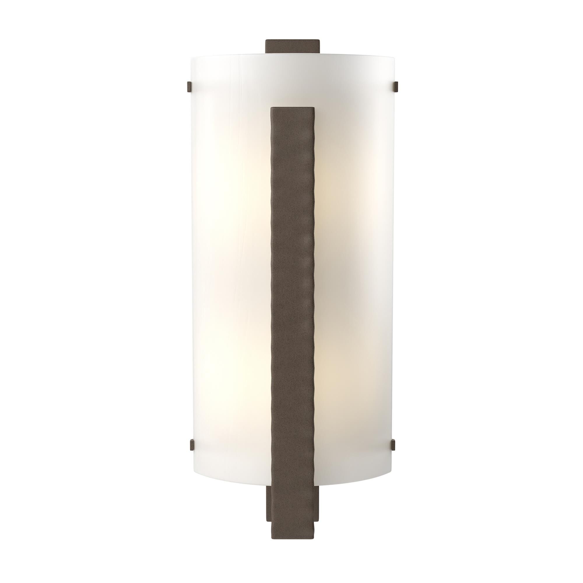 Shown in Bronze finish and White Art  glass