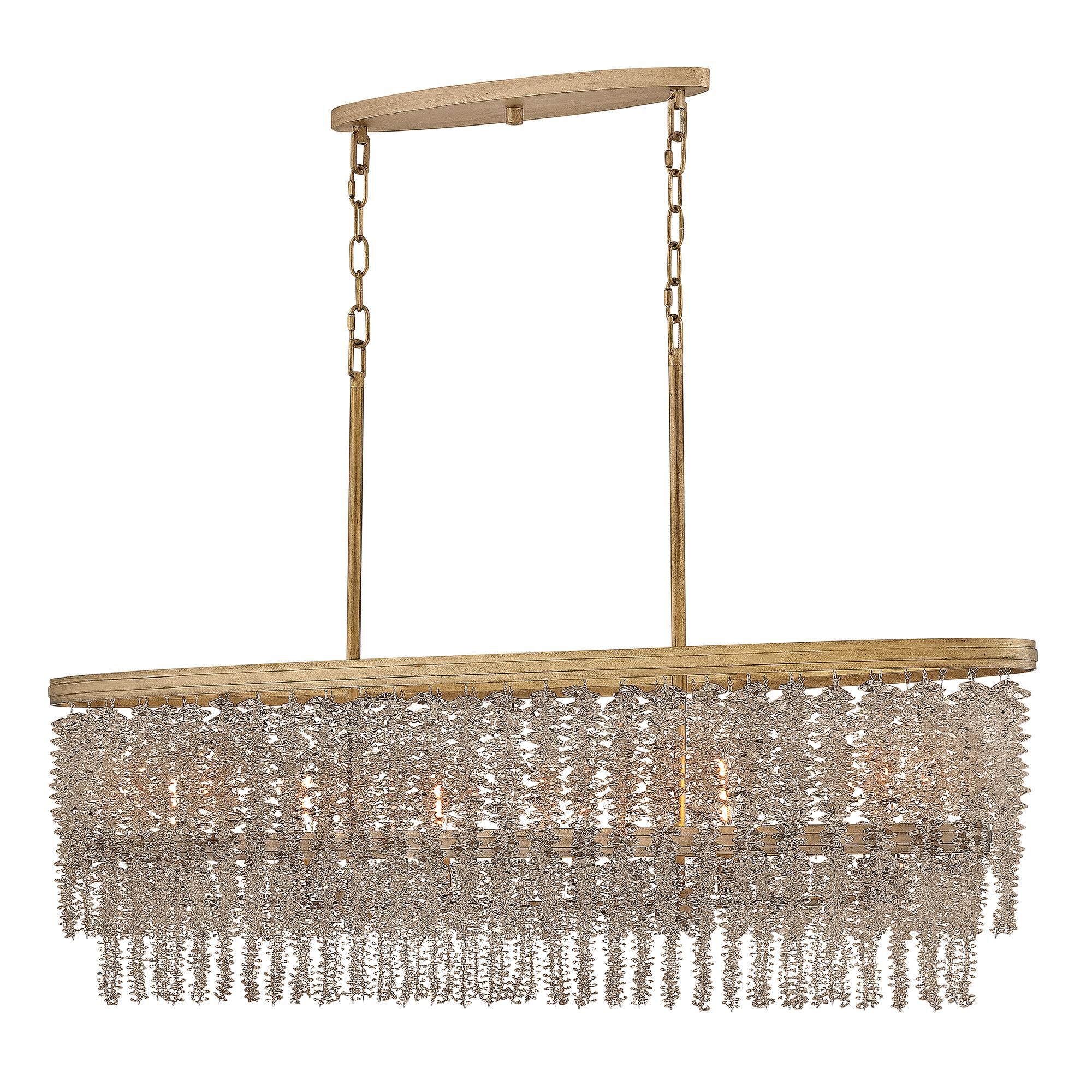 Shown in Burnished Gold finish and Light Amber Crystal glass