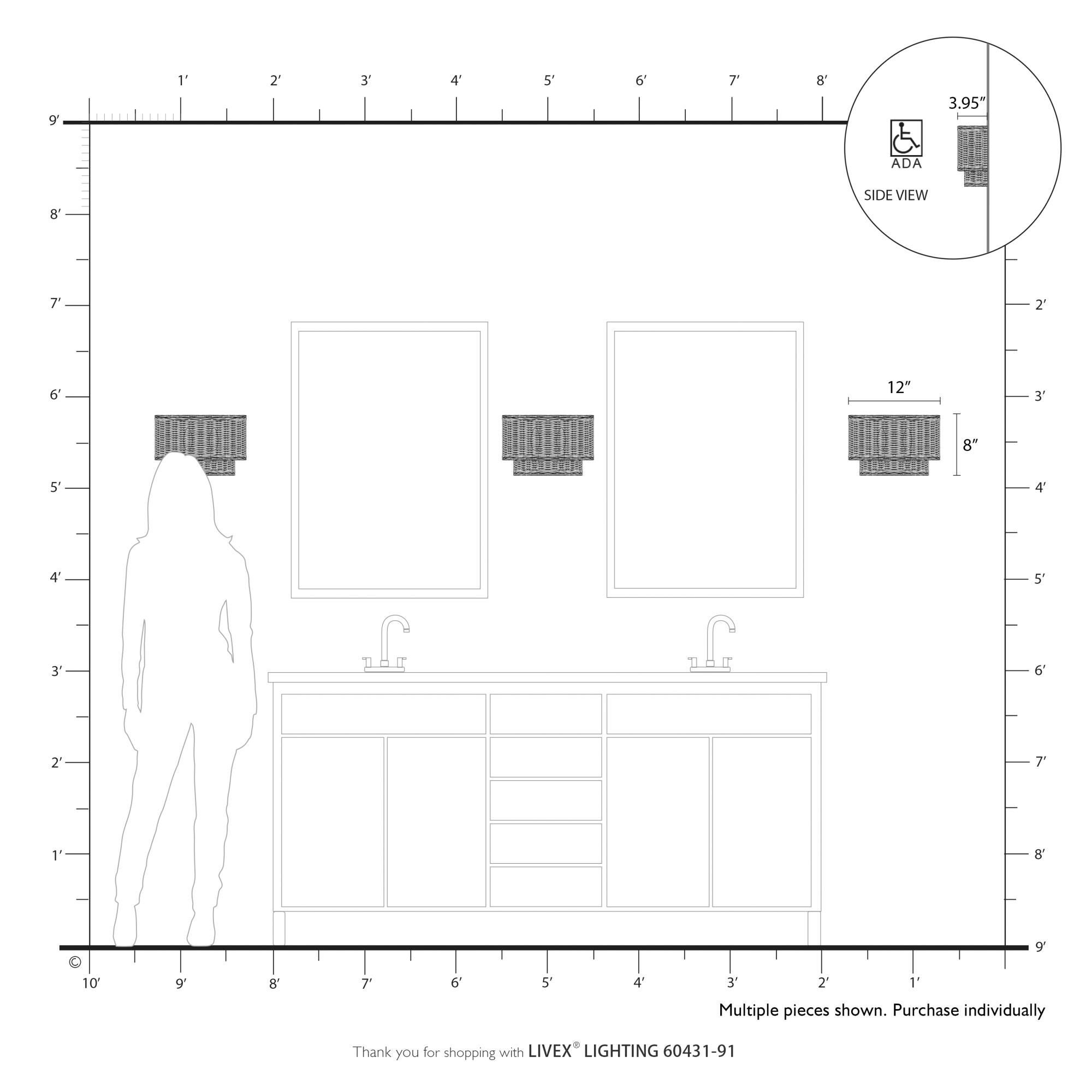 Shown in Brushed Nickel finish and Hand-Woven Charred Gray Color Rattan shade