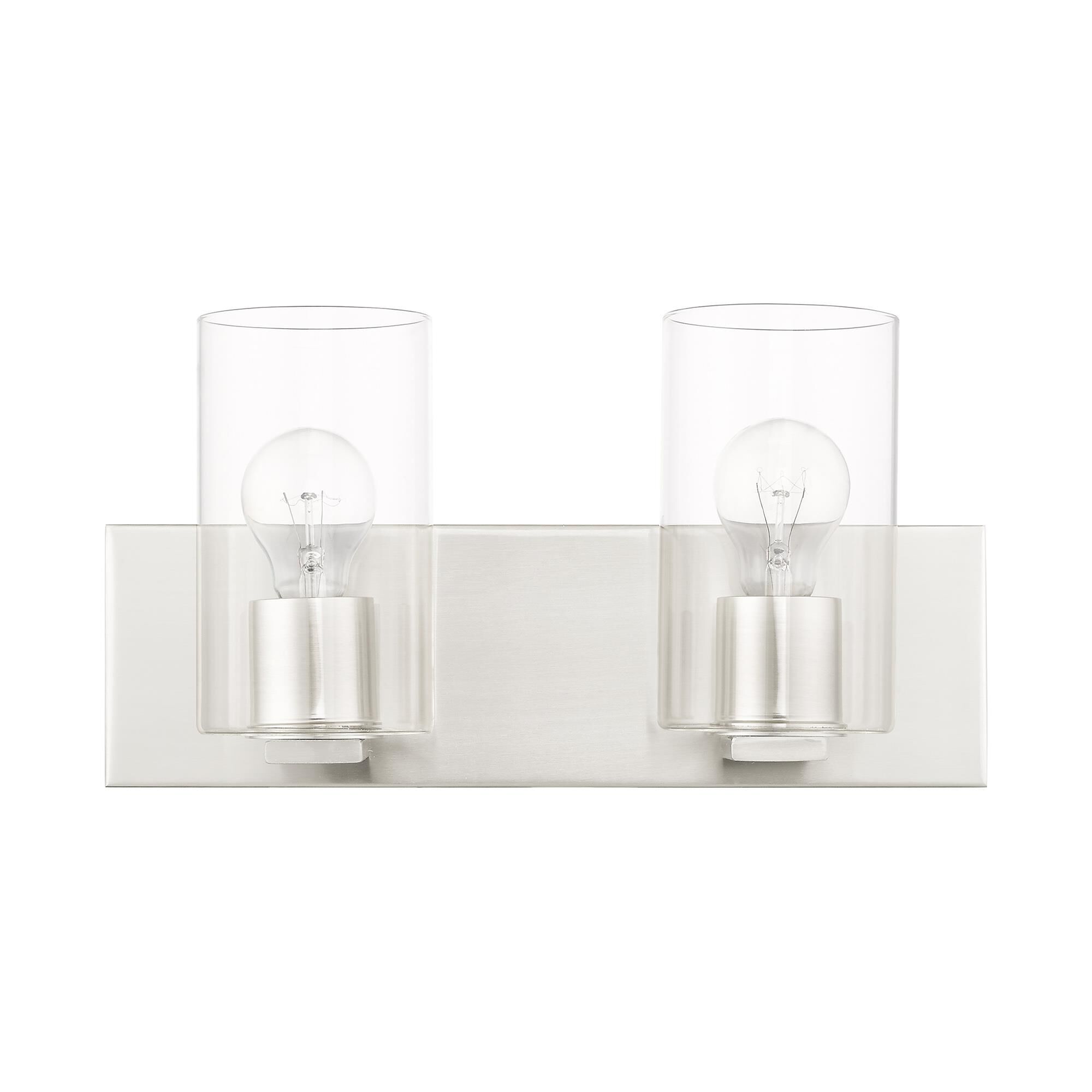 Shown in Brushed Nickel finish and Clear glass and Clear Glass shade