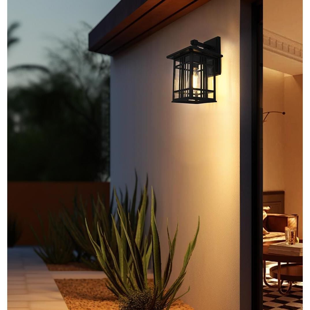 Shown in Black finish and Clear glass