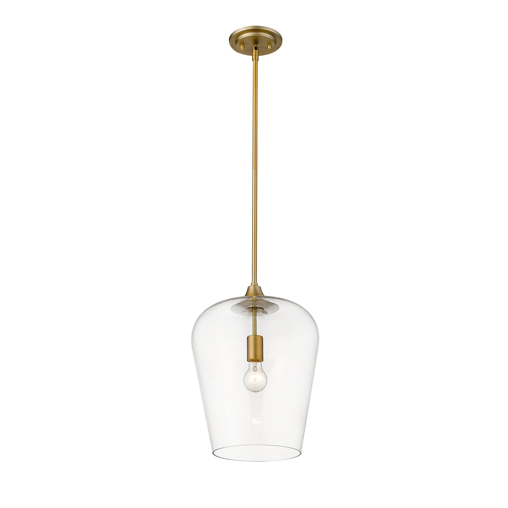 Shown in Olde Brass finish and Glass shade