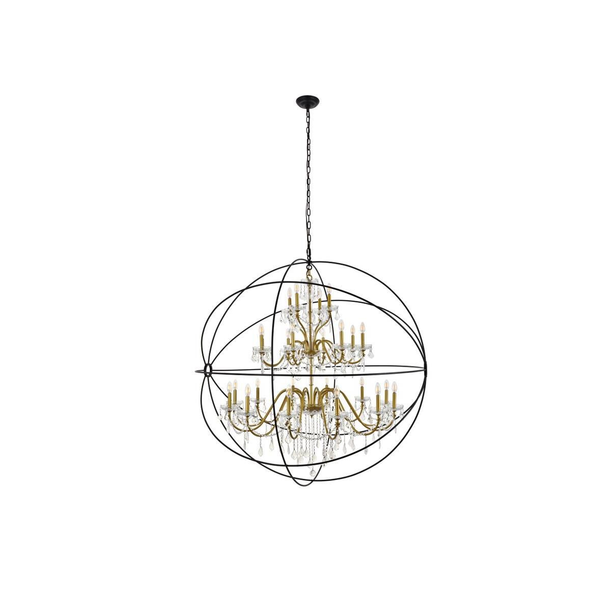 Shown in Black And Gold finish and Clear Royal Cut crystal