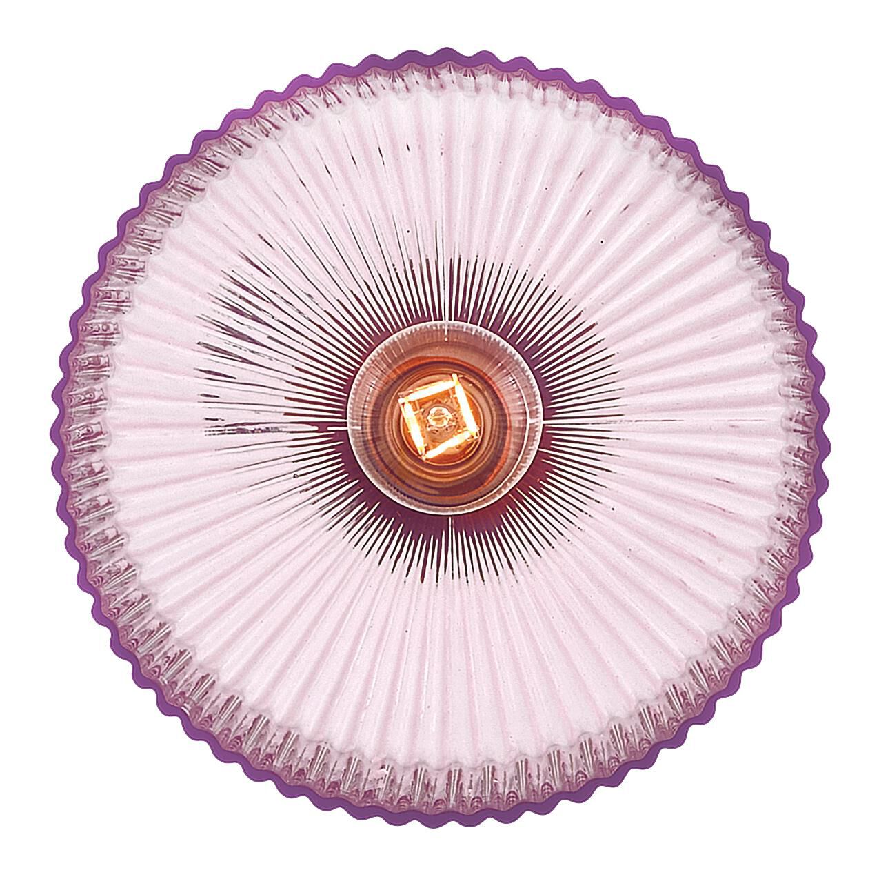 Shown in Lacquered Brass finish and Rose glass