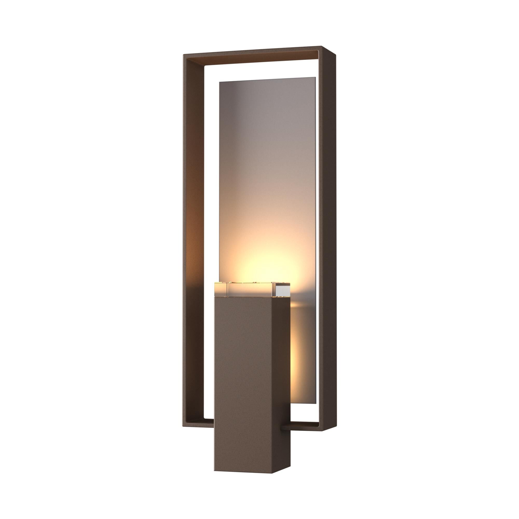 Shown in Coastal Bronze finish and Clear  glass and Coastal Burnished Steel accent