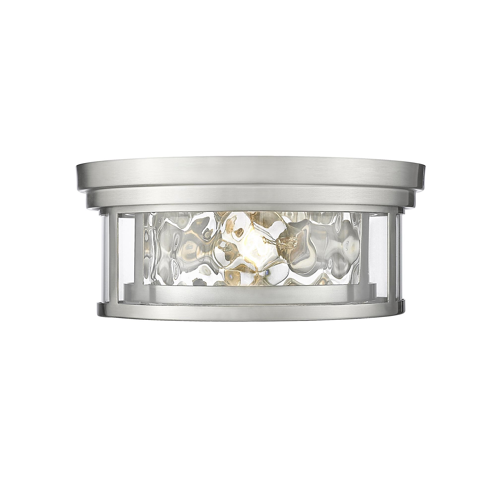 Shown in Brushed Nickel finish and Glass shade