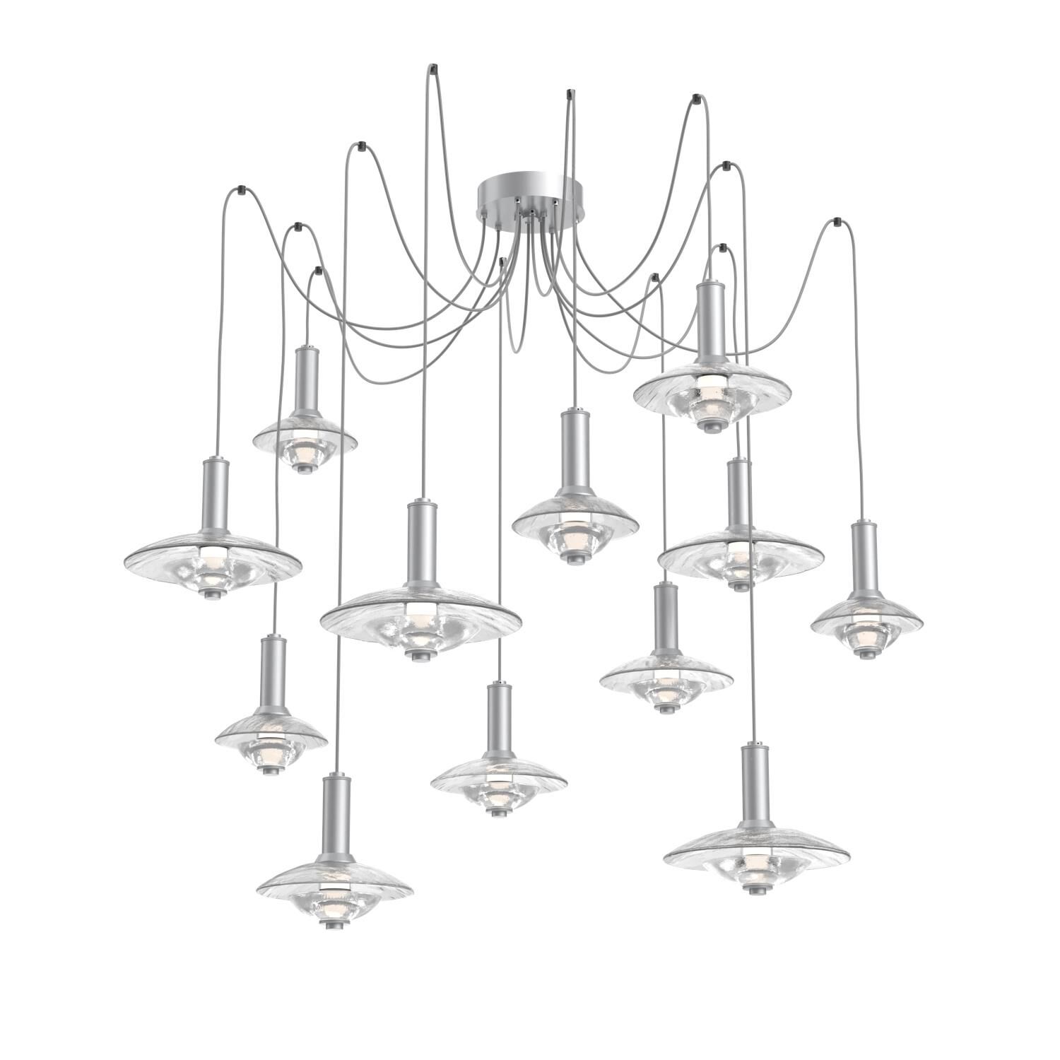 Shown in Classic Silver finish and Clear Granite glass and None accent