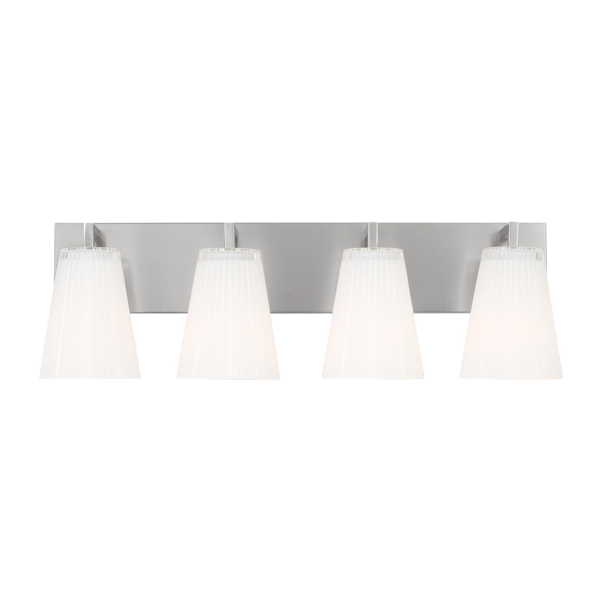 Shown in Brushed Nickel finish and Clear Fluted White Paint Inside glass