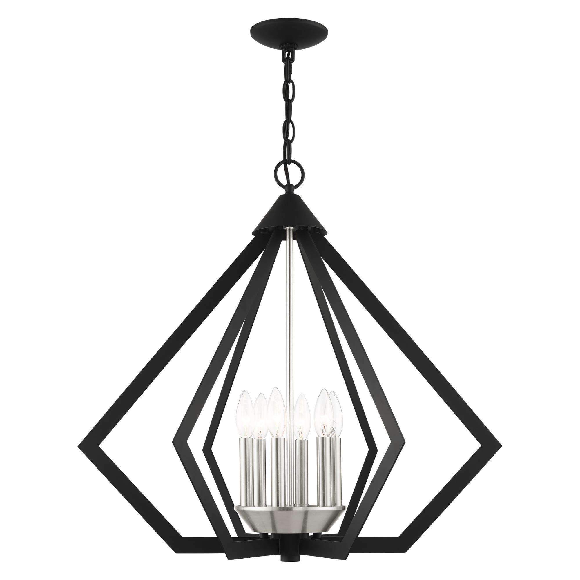 Shown in Black With Brushed Nickel Cluster finish