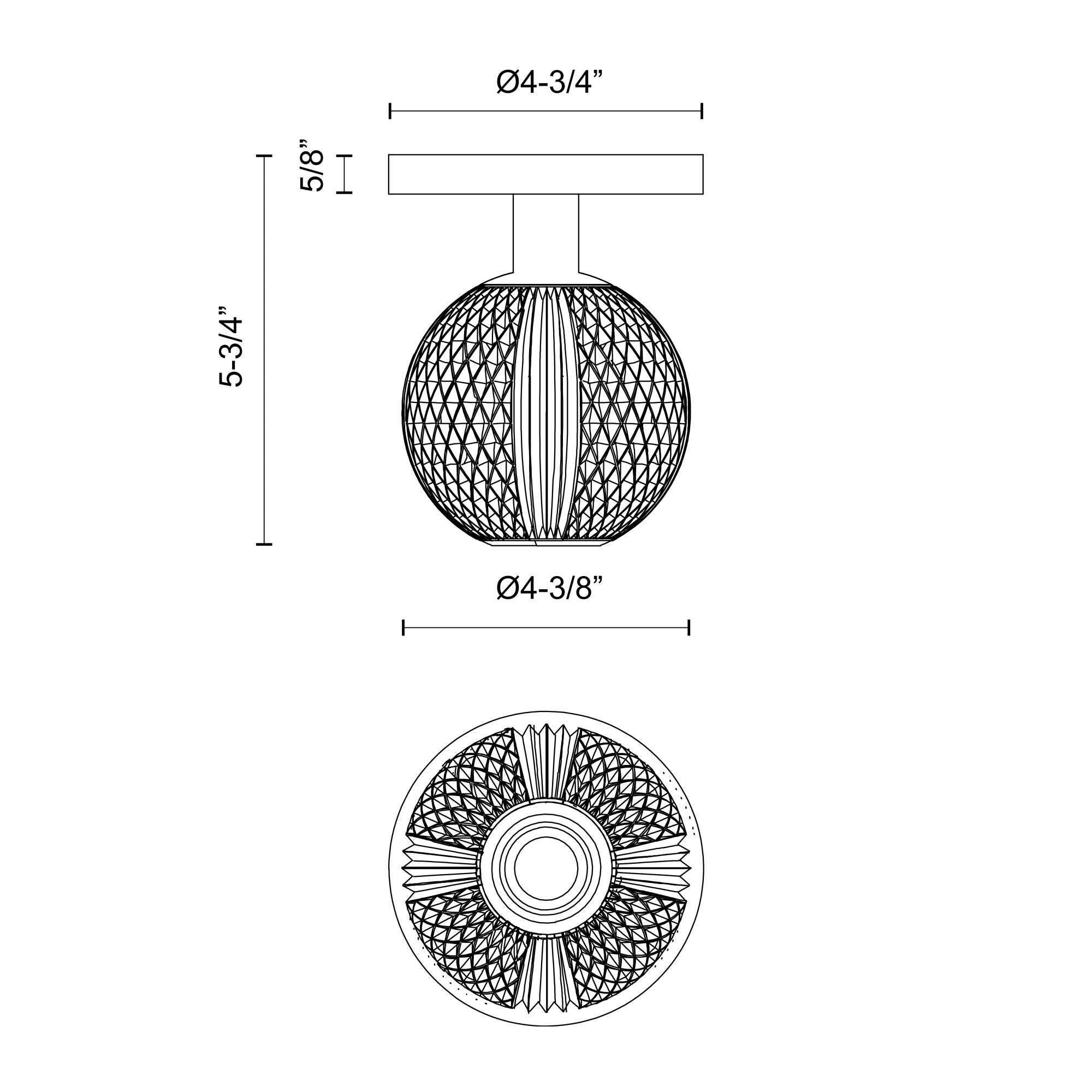 Shown in Nickel finish and Acrylic - Clear Ribbed glass