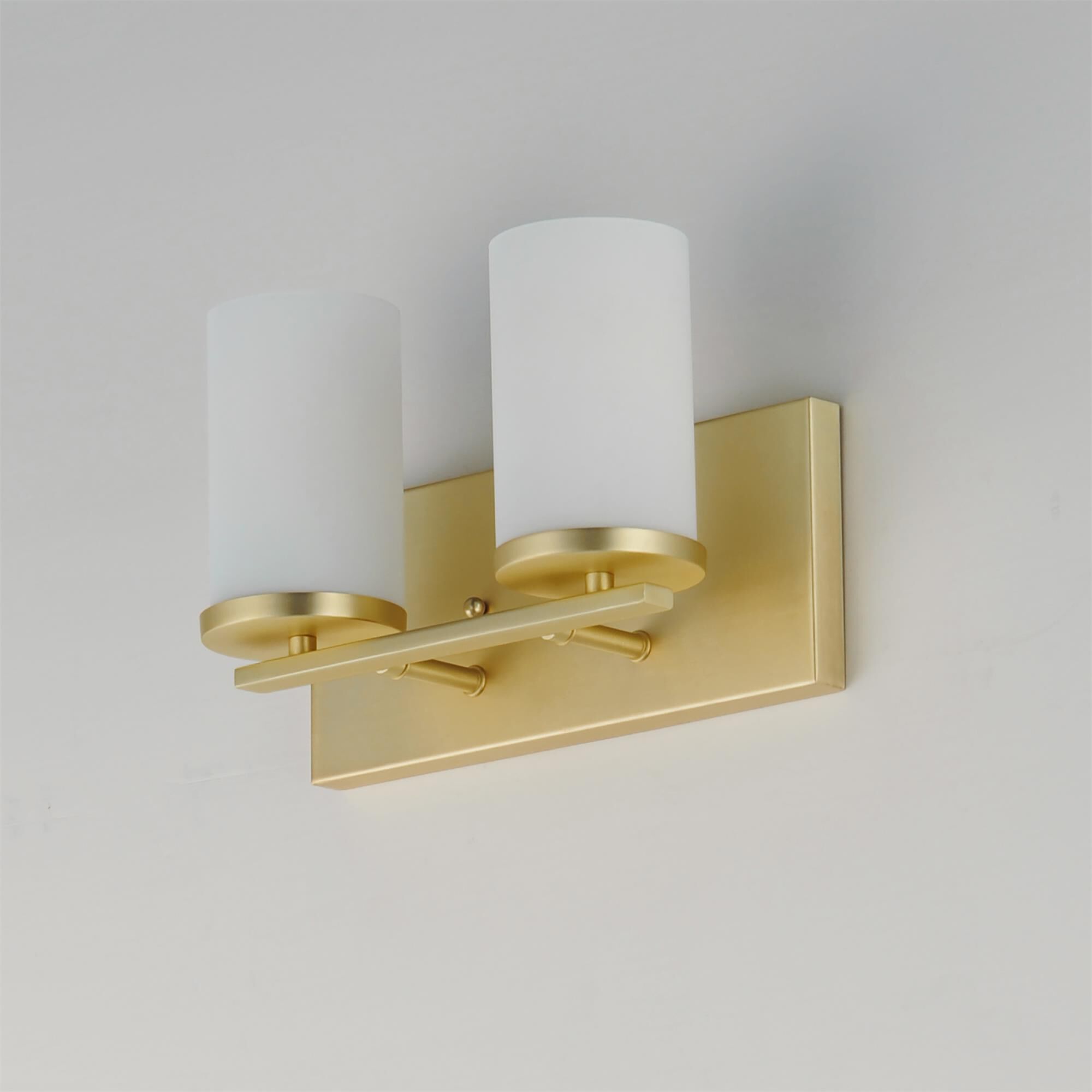 Shown in Satin Brass finish and Satin White glass and Glass shade