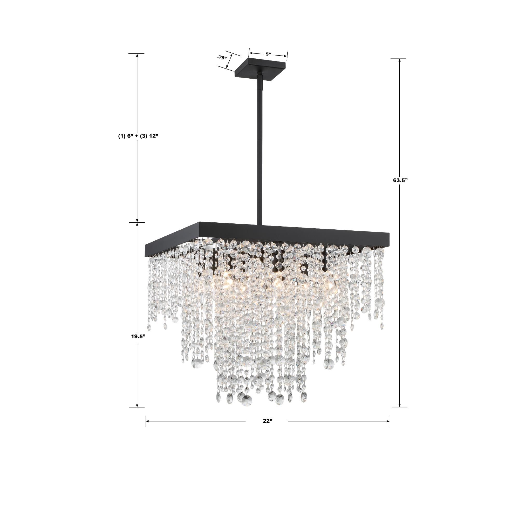 Shown in Black Forged finish and Hand Cut crystal