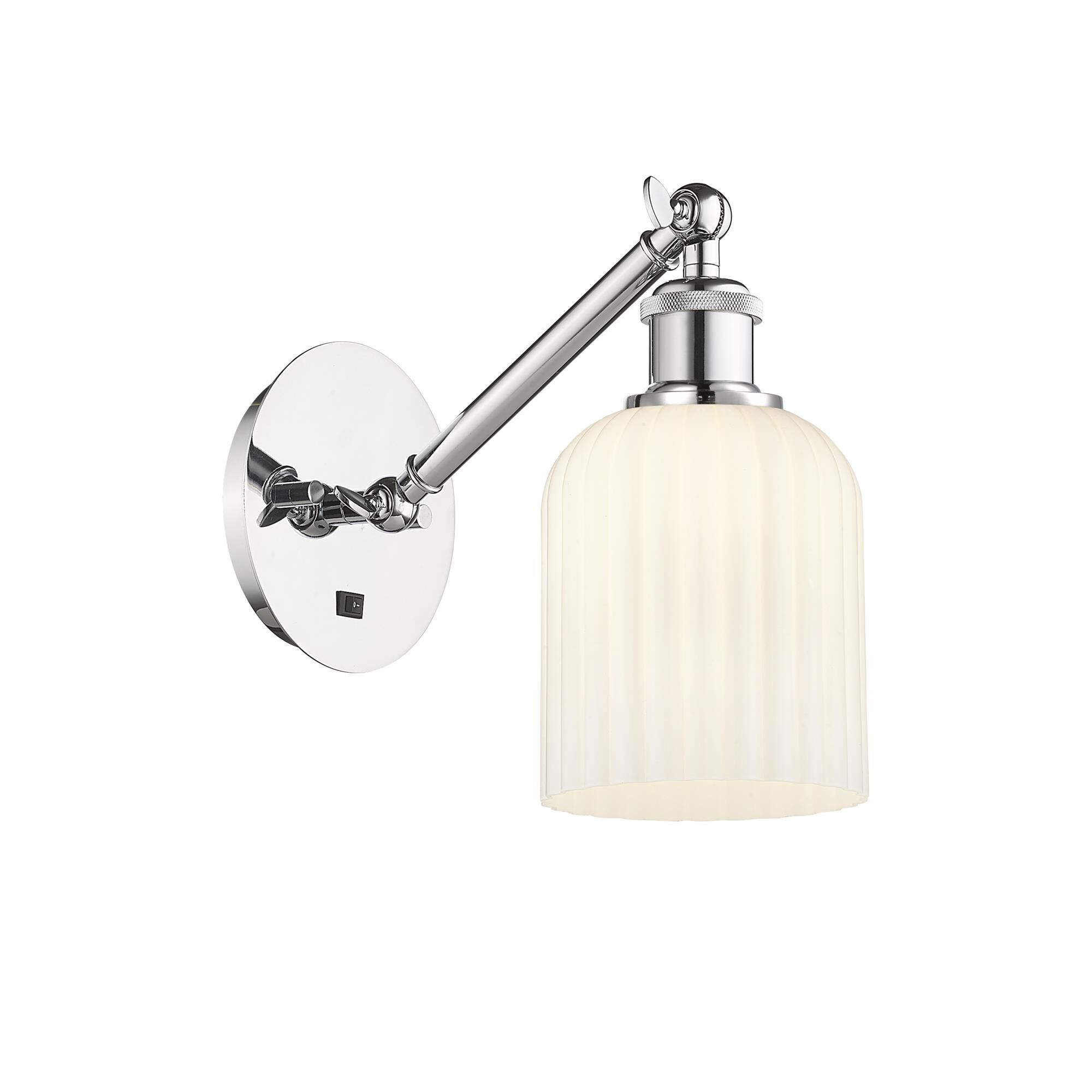Shown in Polished Chrome finish and Gloss White shade