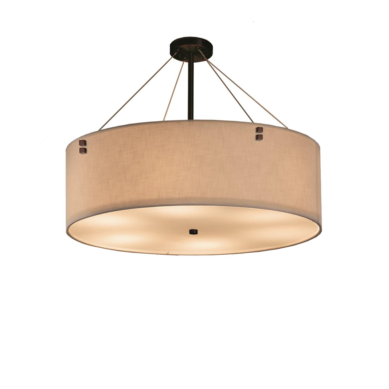Shown in Dark Bronze finish and Cream shade and Finial - Square accent