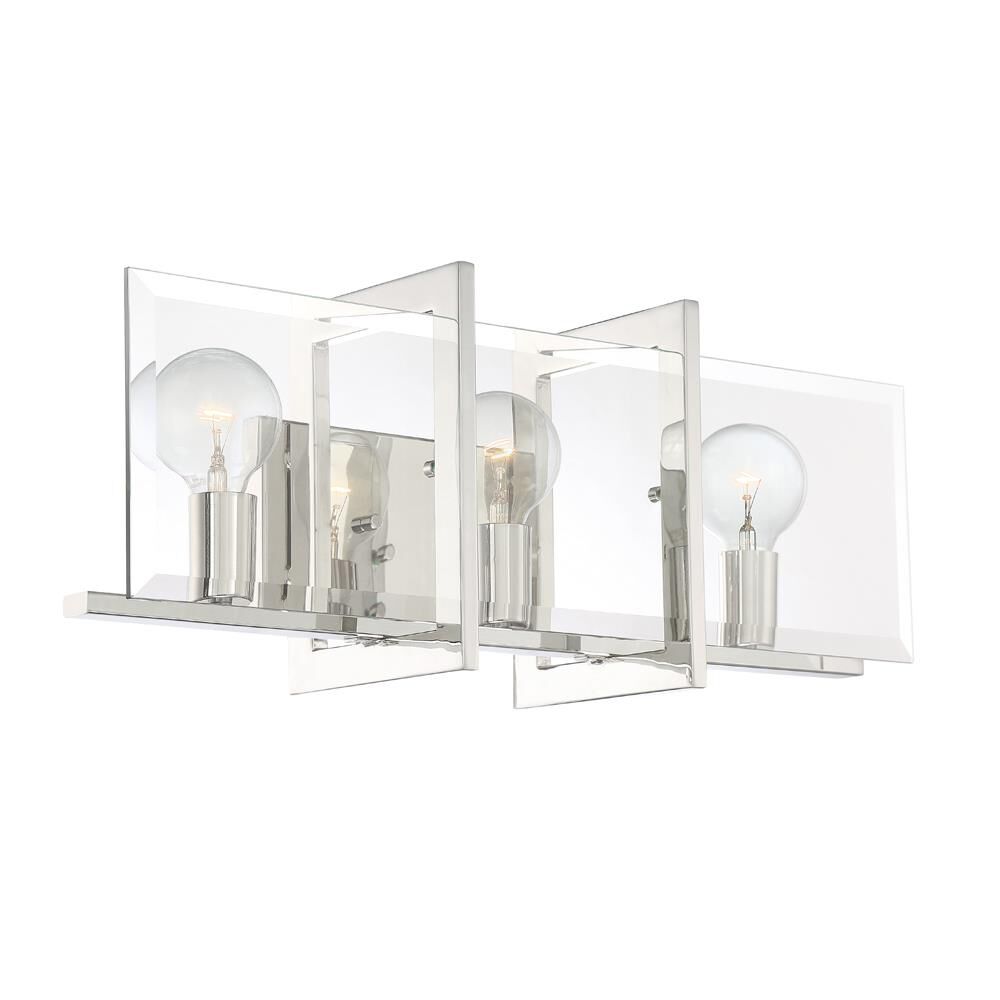Shown in Polished Nickel finish and Clear Beveled glass and Clear Beveled shade