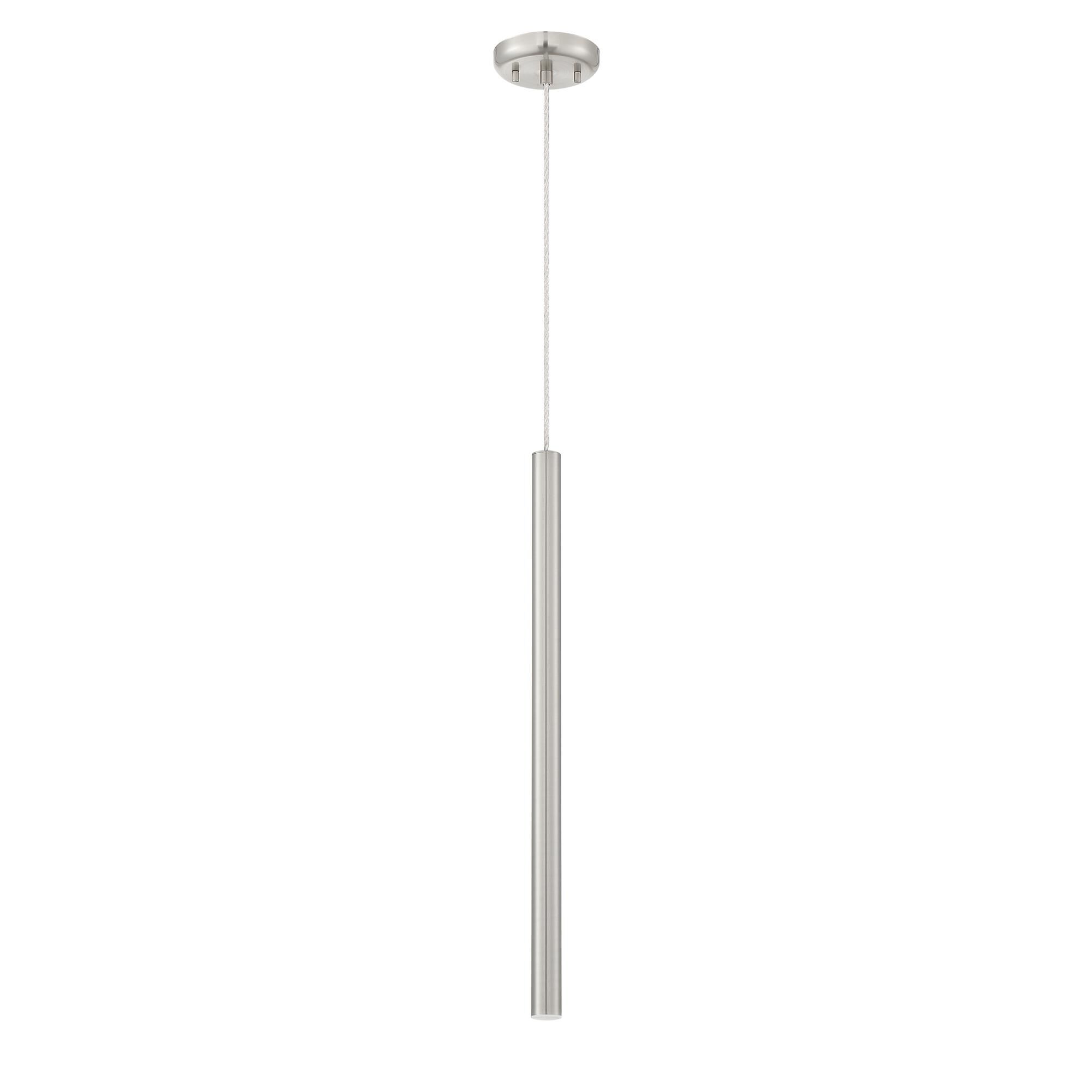 Shown in Brushed Nickel finish and Steel glass and Steel shade