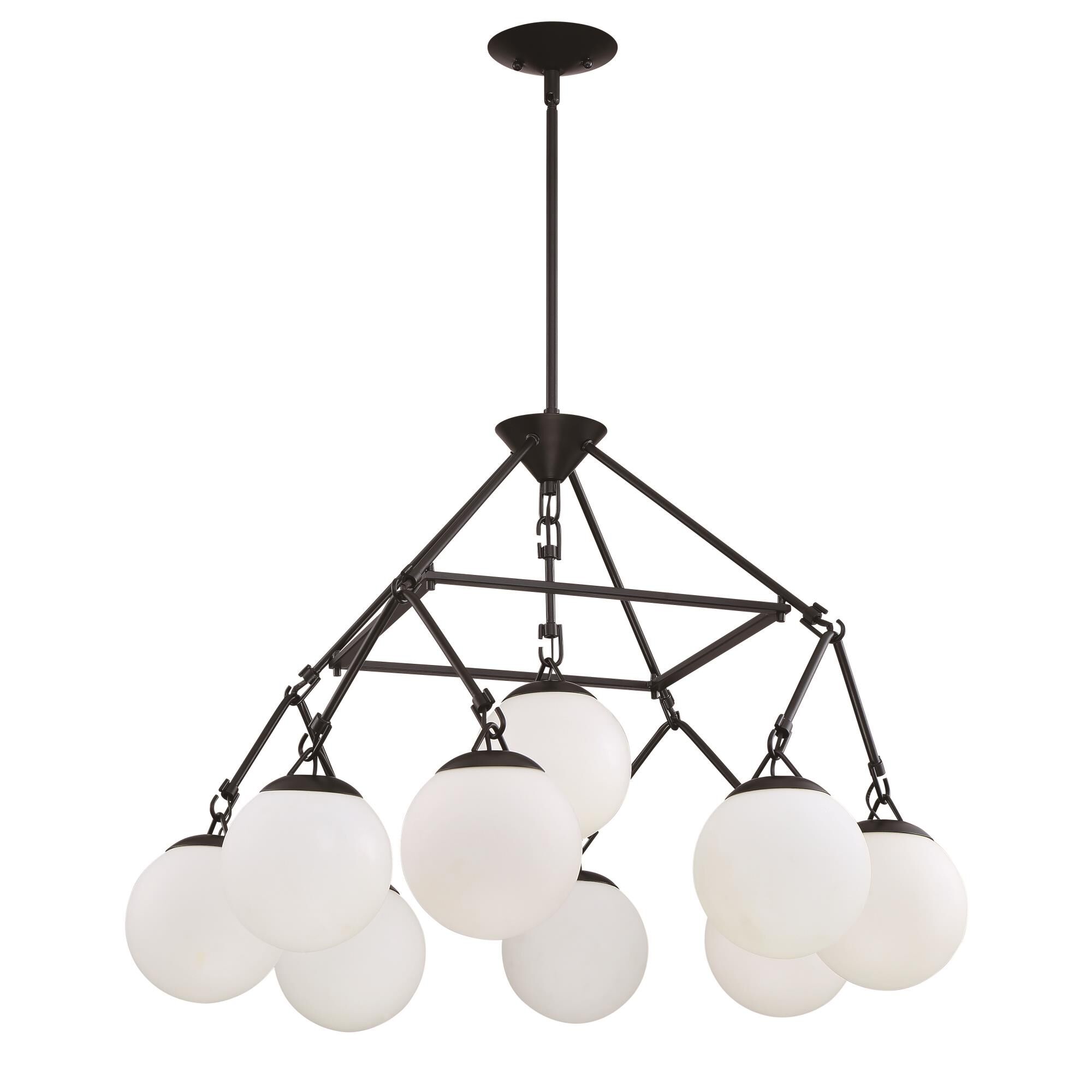 Shown in Flat Black finish and White Frosted glass