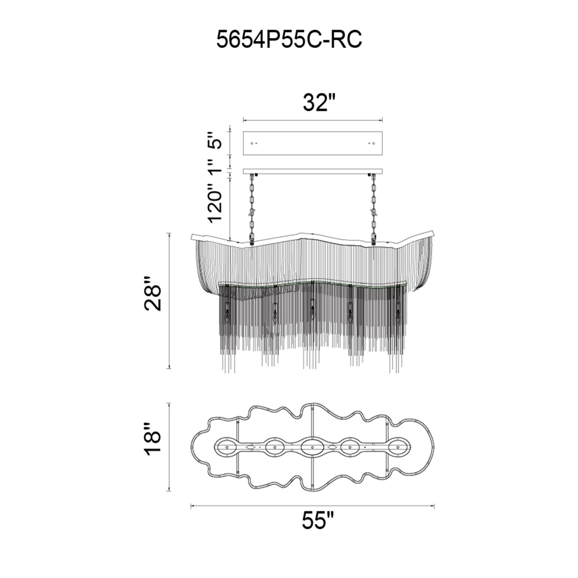 Secca 55 Inch 13 Light Linear Suspension Light by CWI Lighting