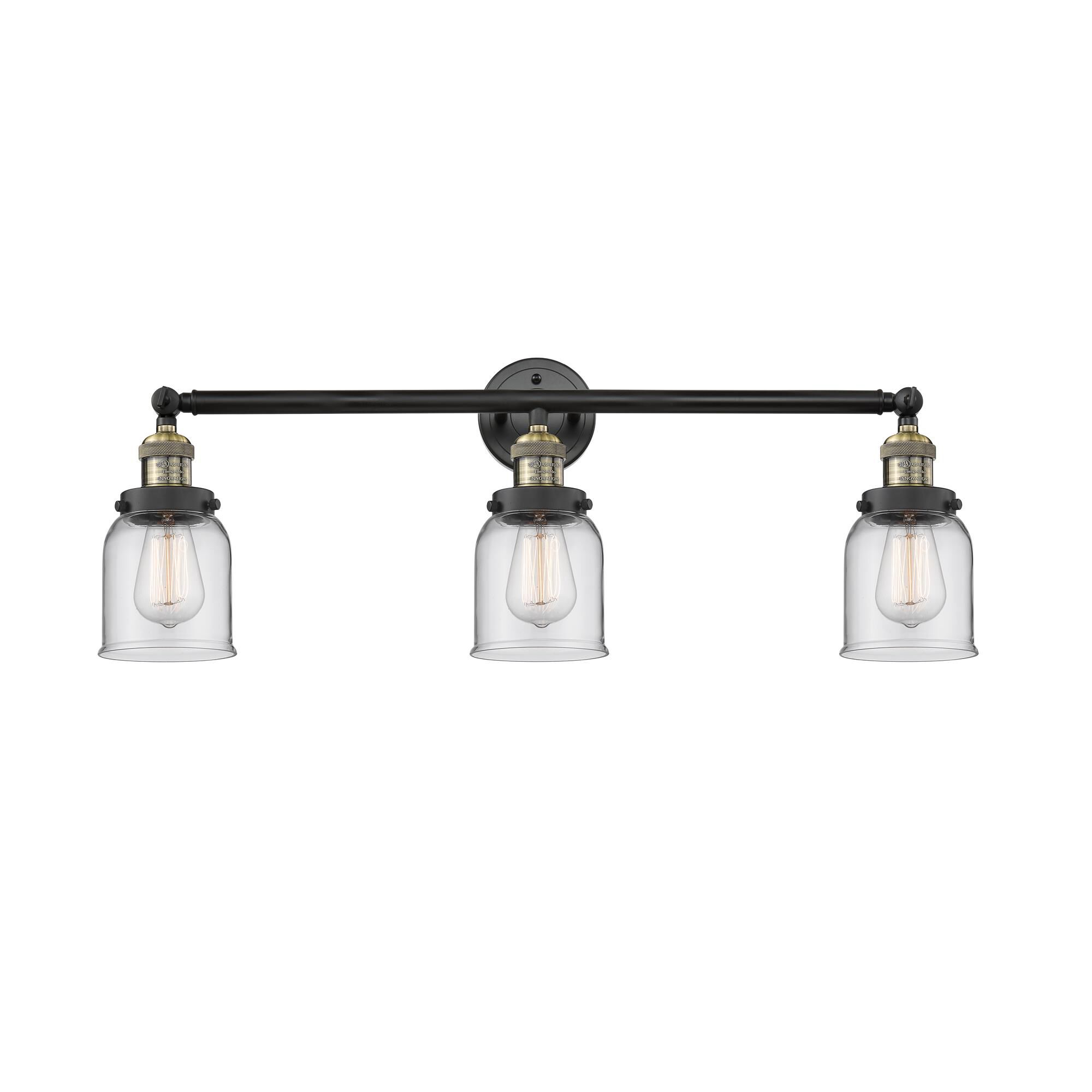 Shown in Black Antique Brass finish and Clear glass