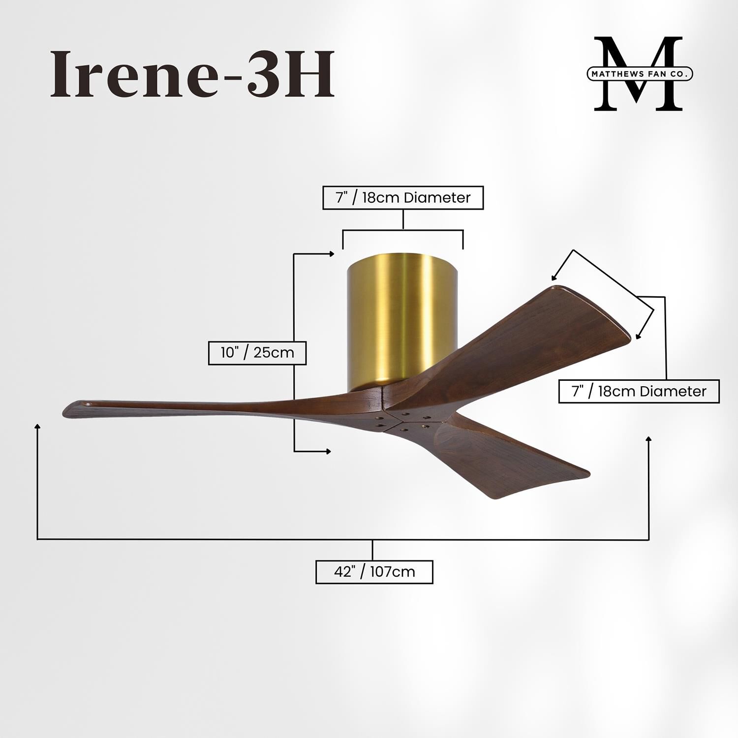 Irene 42 Inch Flush Mount Fan by Matthews Fan Company