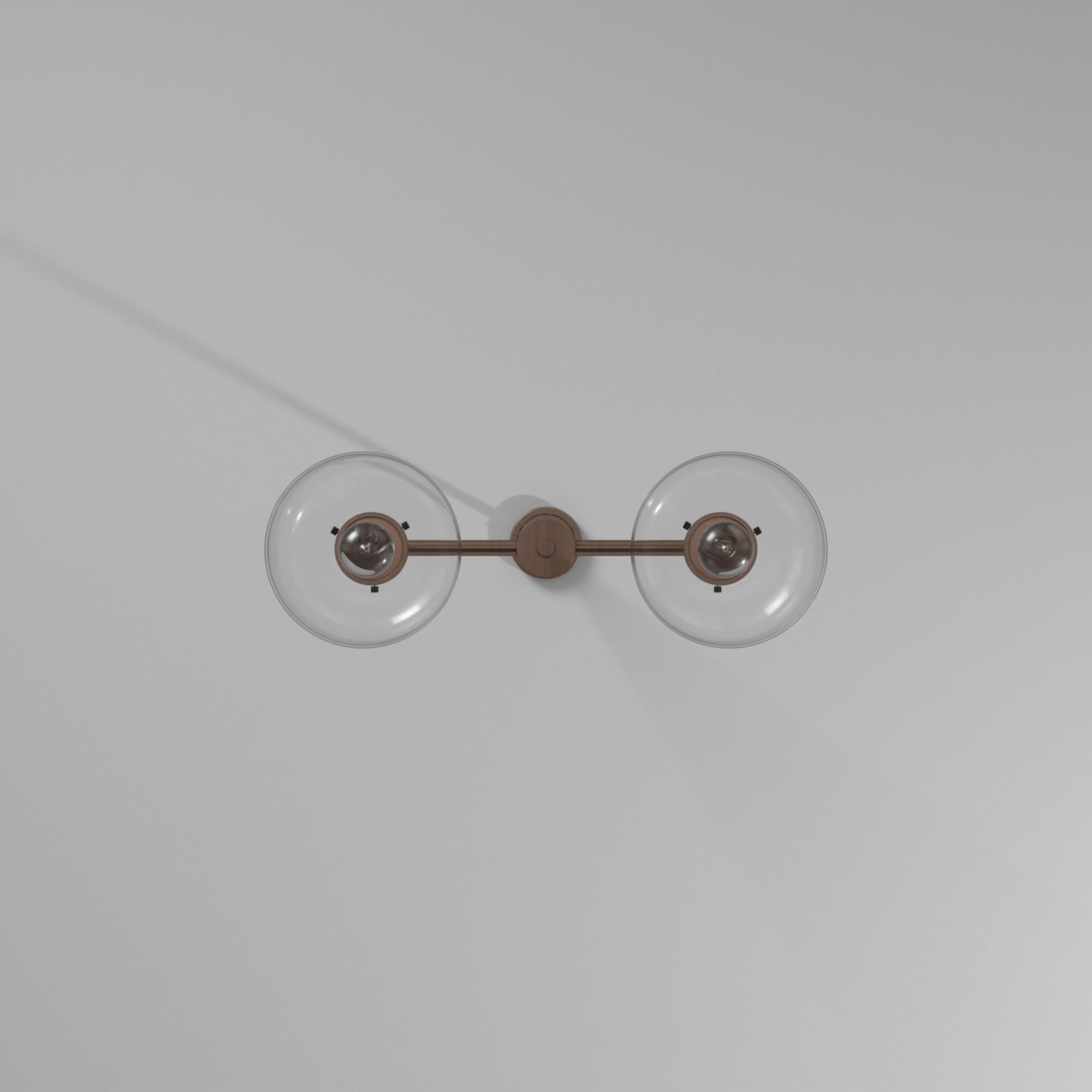 Shown in Antique Copper finish and Clear glass