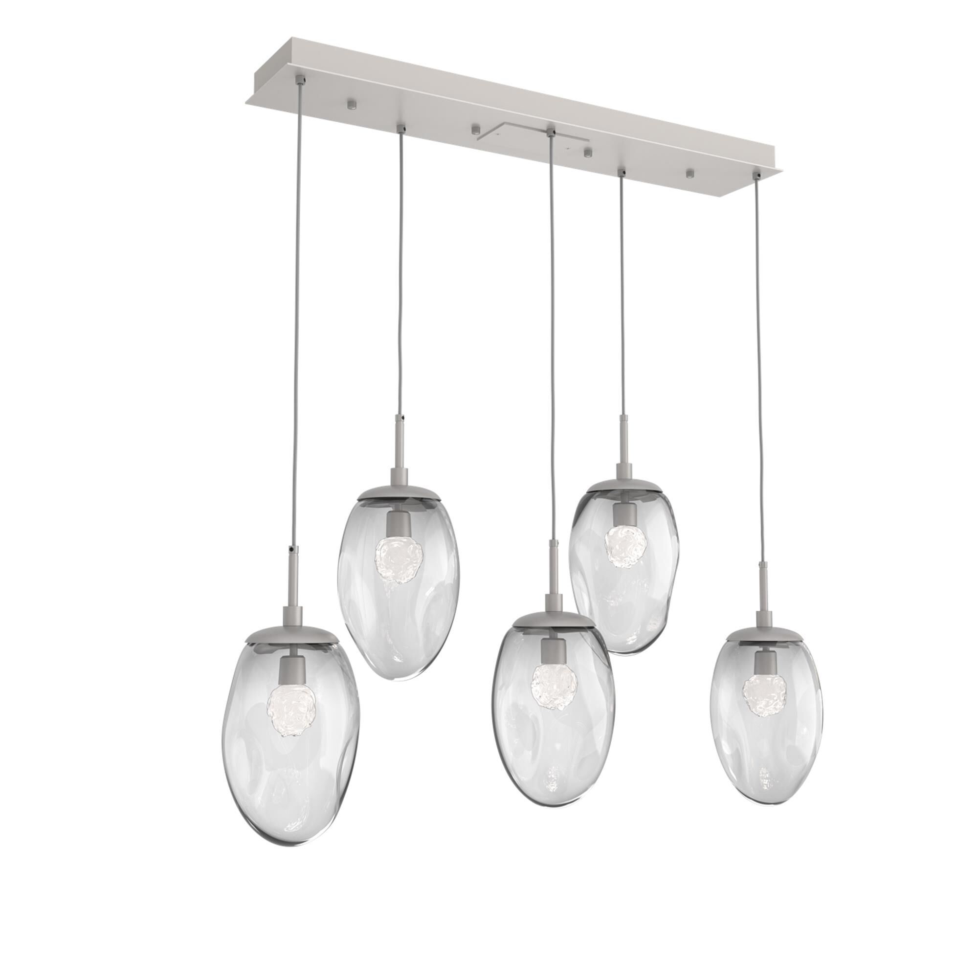 Shown in Metallic Beige Silver finish and Floret Inner Clear Outer glass