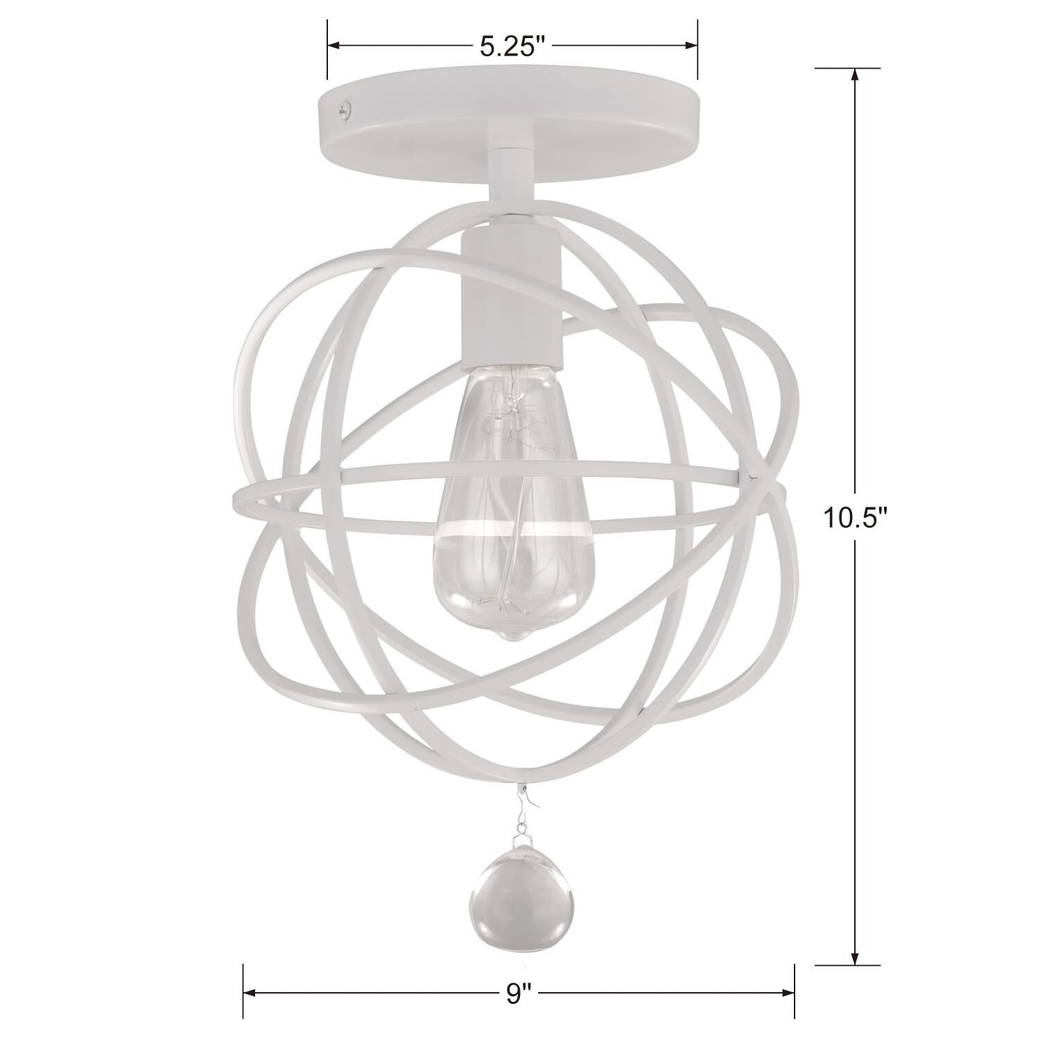 Solaris 9 Inch Semi Flush Mount by Crystorama