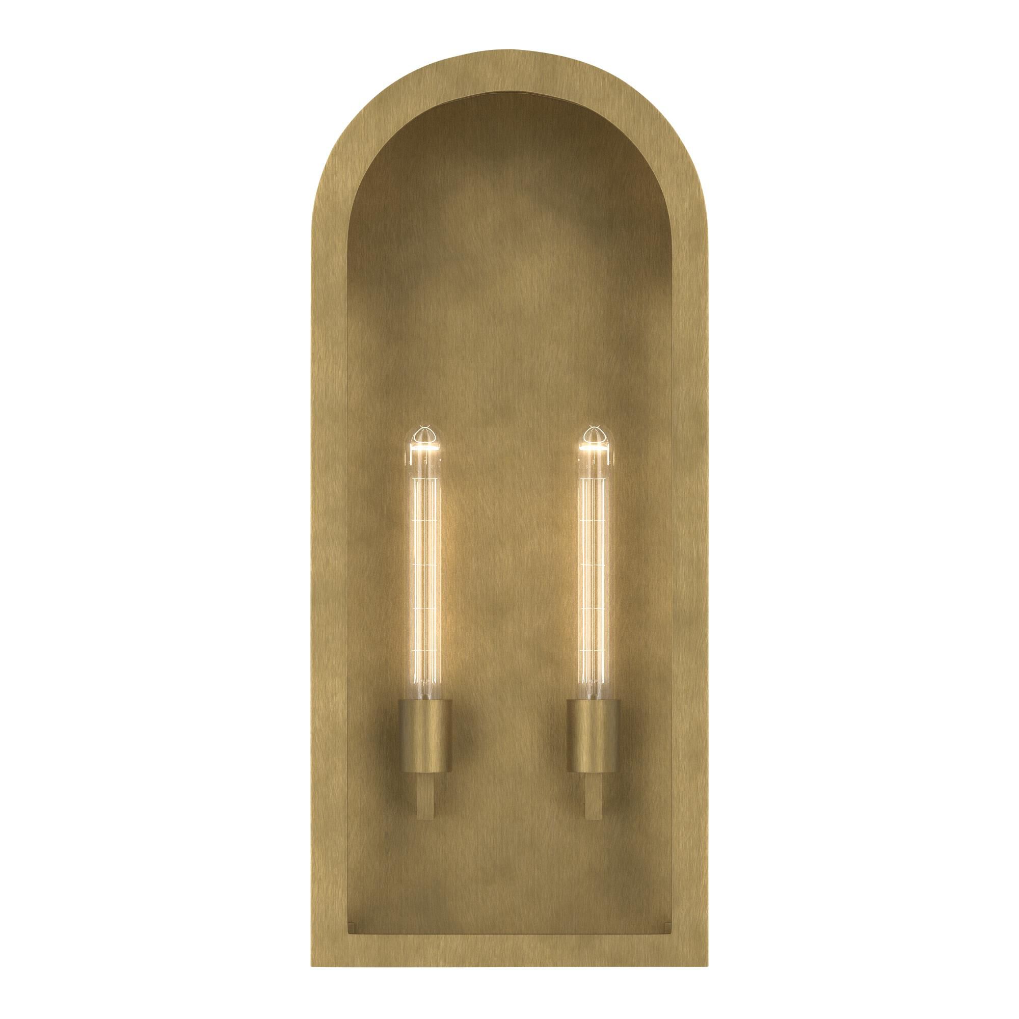 Shown in Natural Brass finish and Clear glass