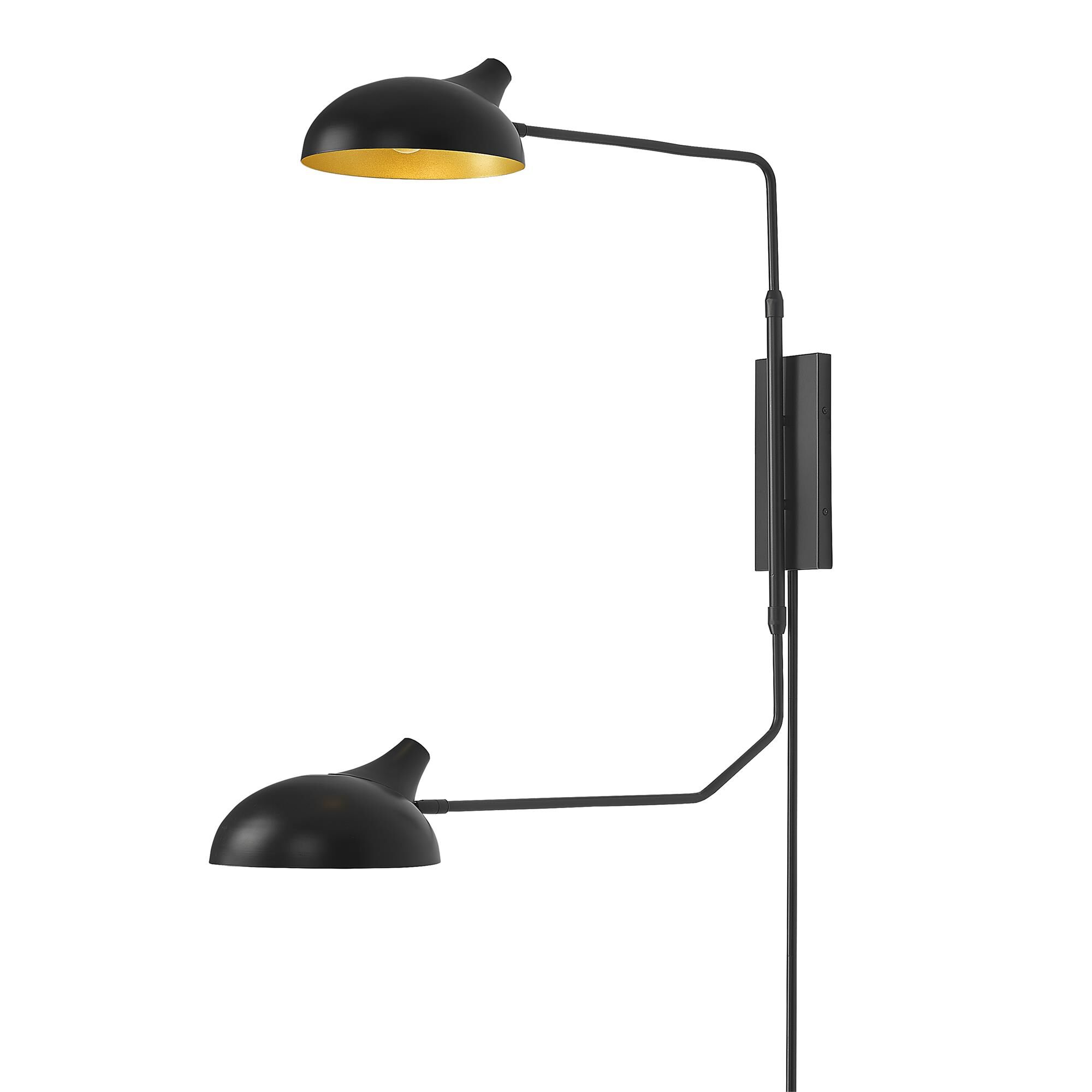 Shown in Matte Black finish and Matte Black Outer and Gold Inner Steel shade