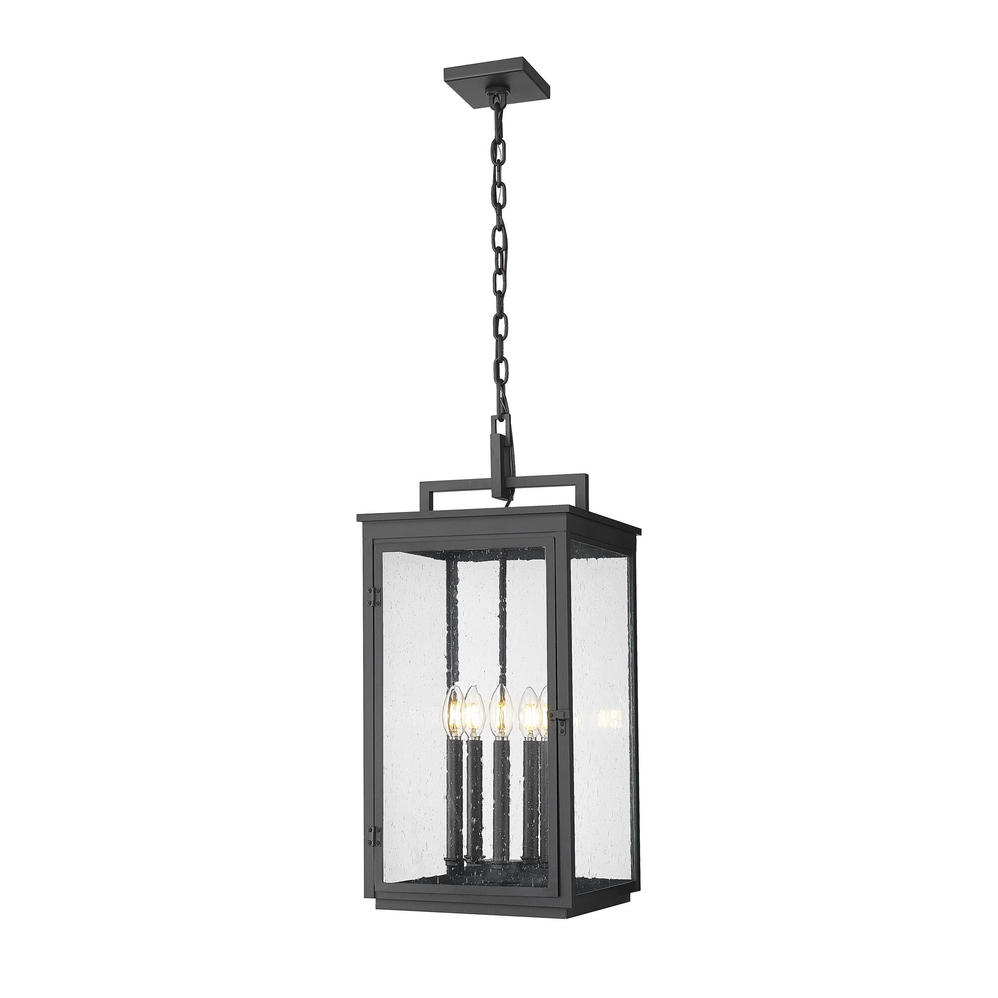 Shown in Sand Black finish and Clear Seedy glass and Clear Seedy shade
