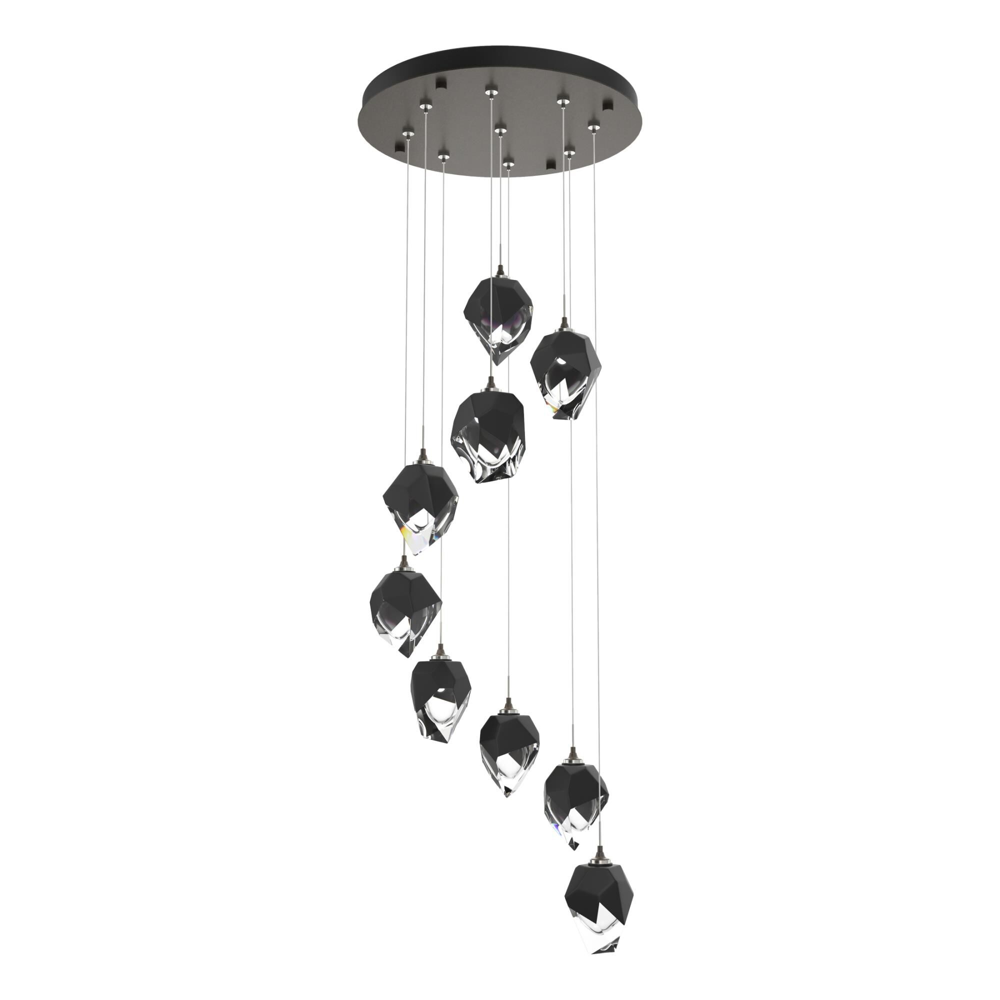 Shown in Dark Smoke finish and Black glass and Black Glass shade