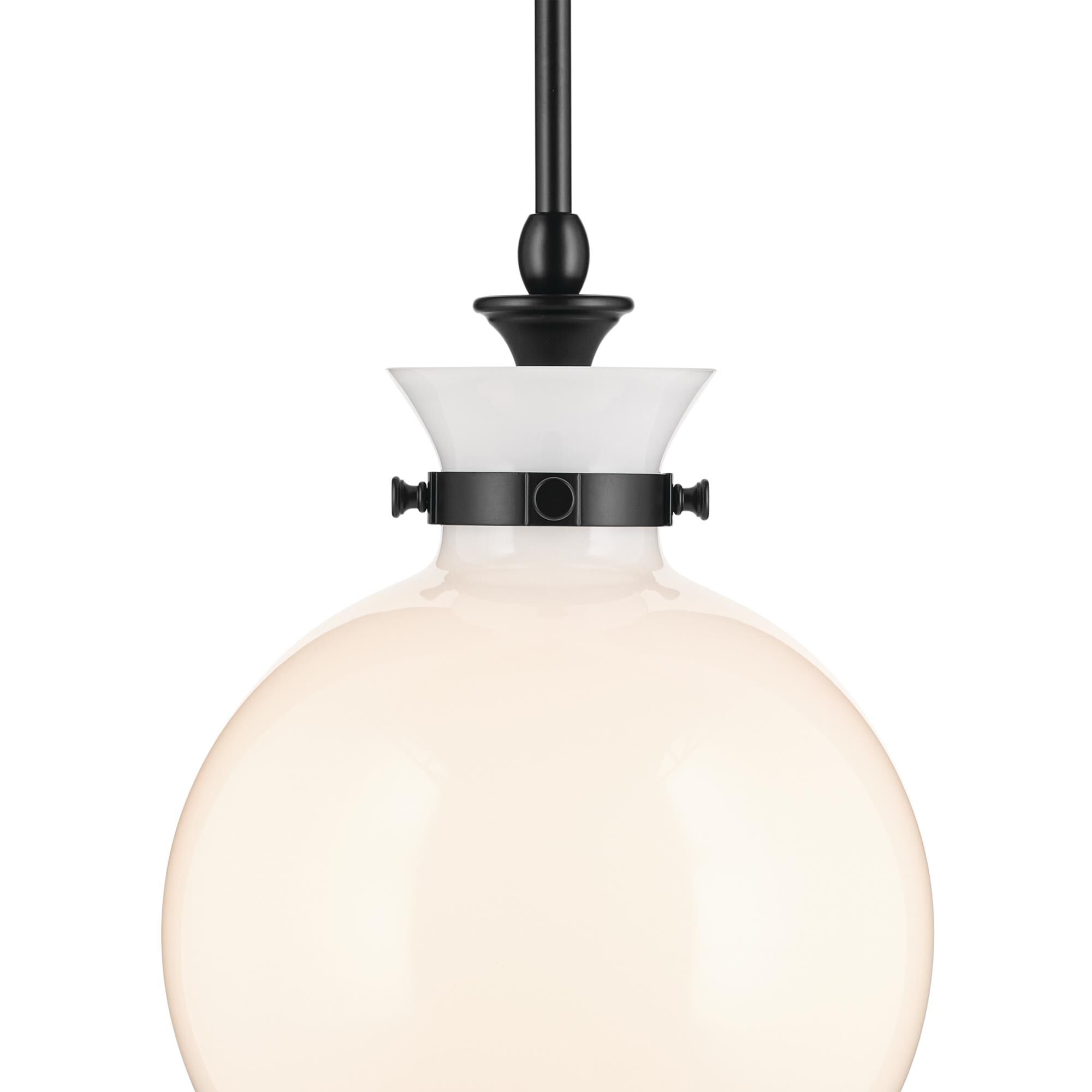 Shown in Black finish and Opal glass