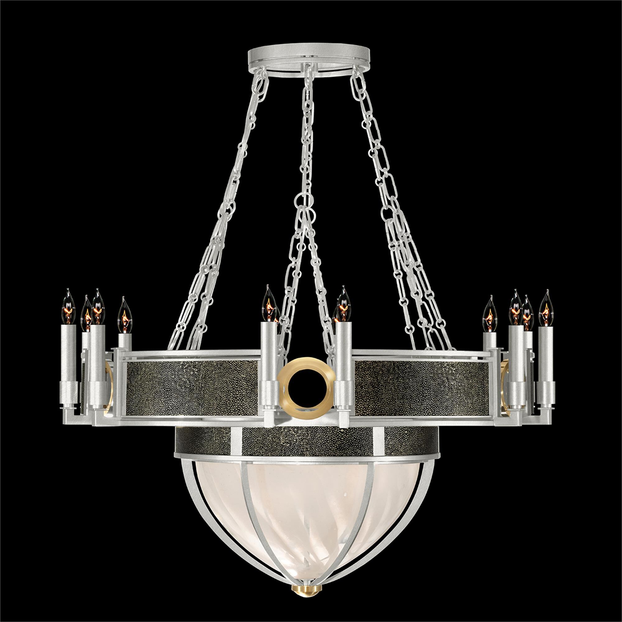 Shown in Silver Leaf and Brass  finish and Black Knight accent