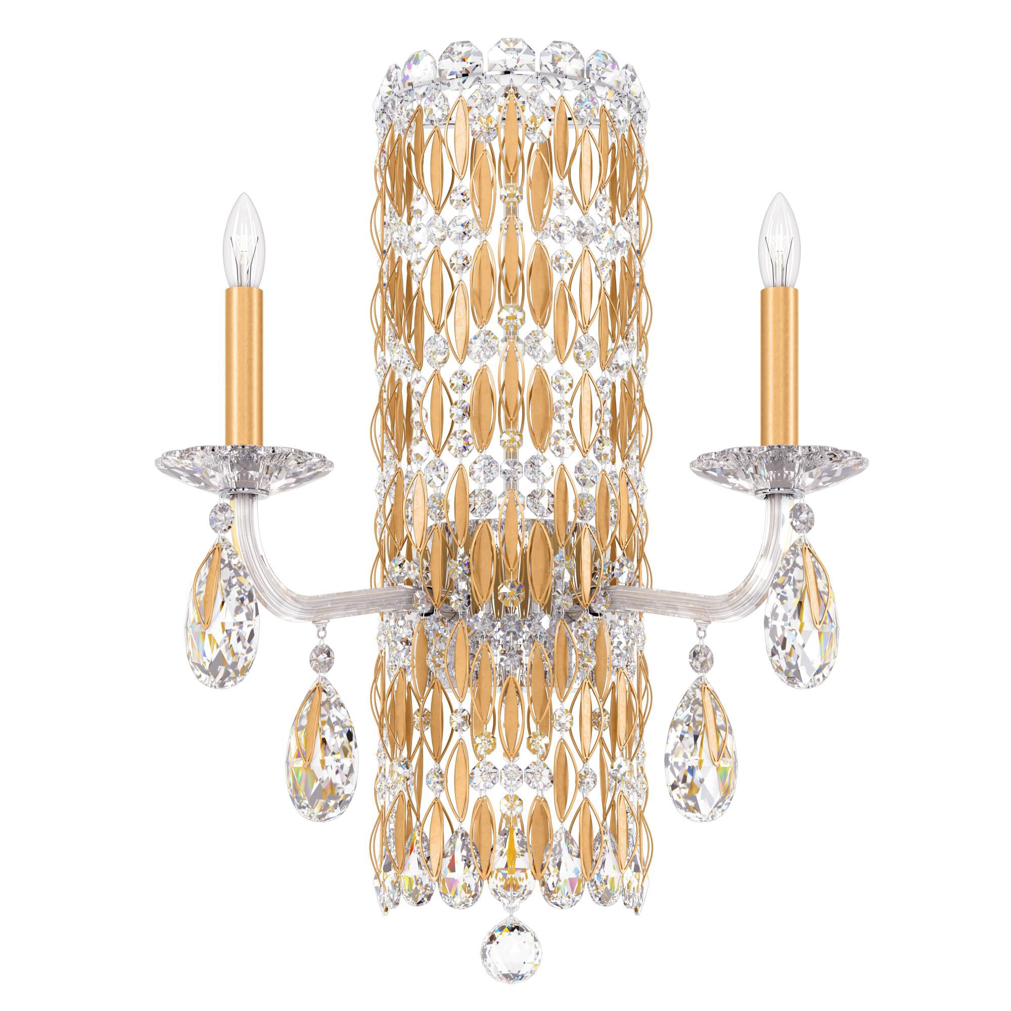 Shown in Heirloom Gold finish and Clear Heritage crystal