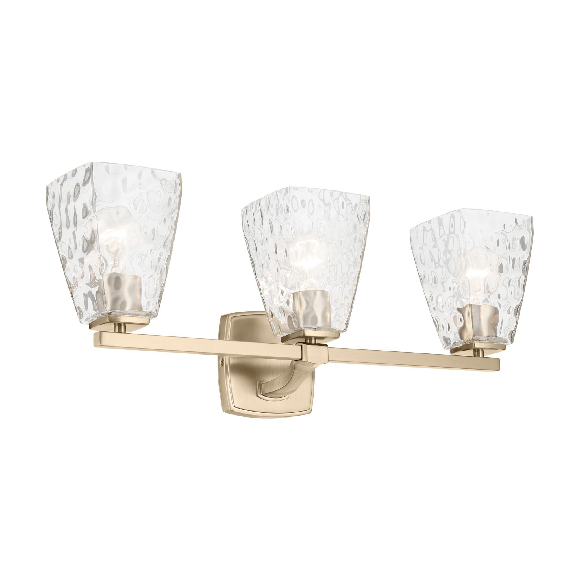 Shown in Champagne Bronze finish and Clear Water glass